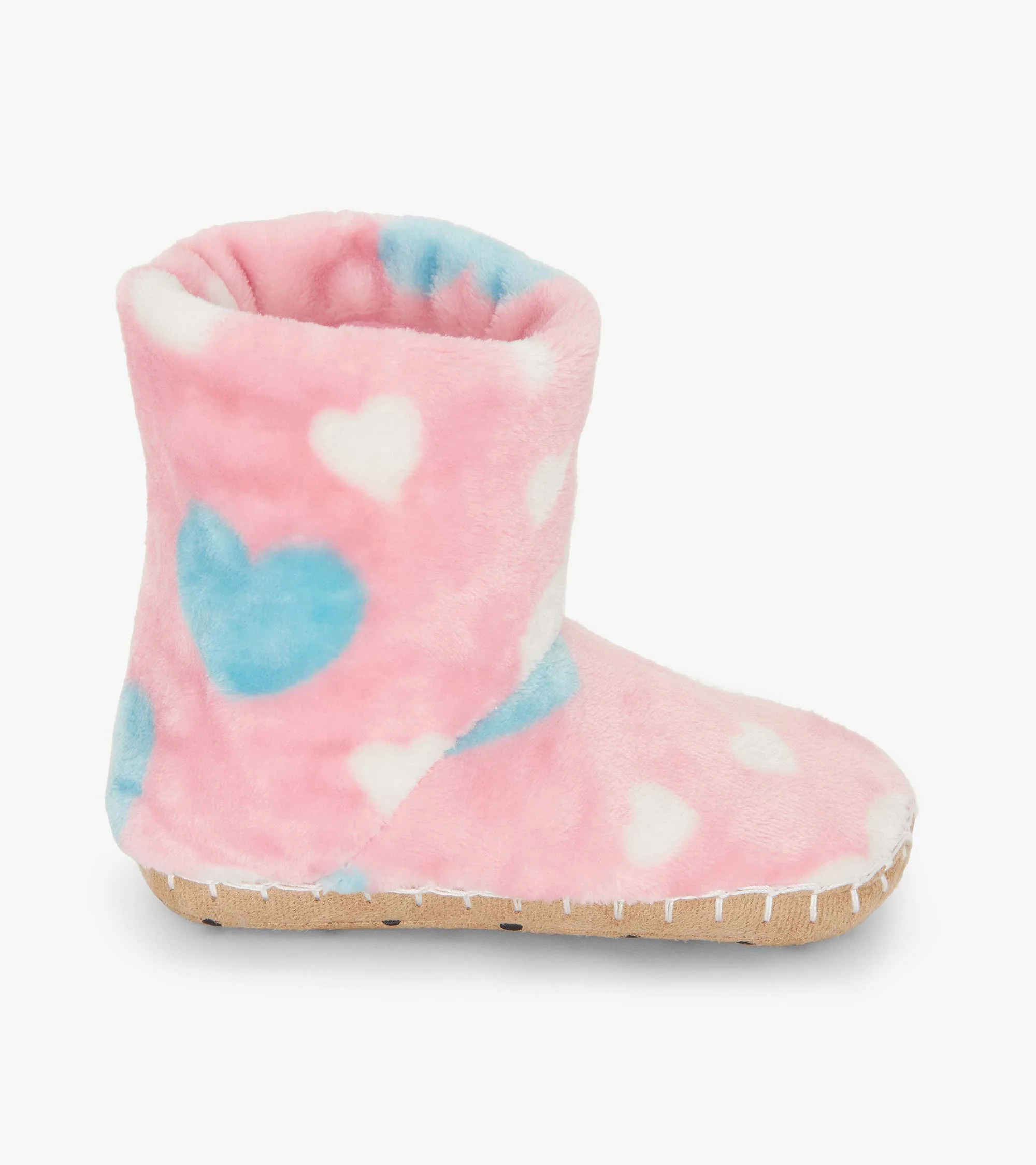 Girls Big Hearts Fuzzy Fleece Slippers - Image 4