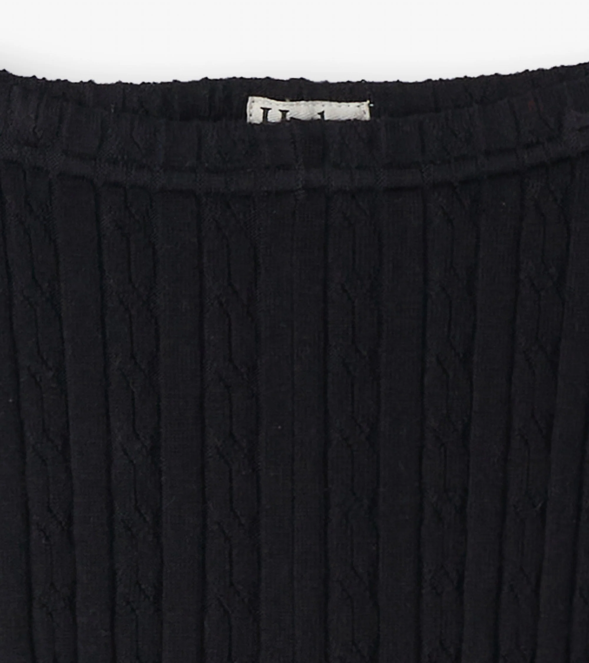 Girls Black Cable Knit Leggings - Image 4