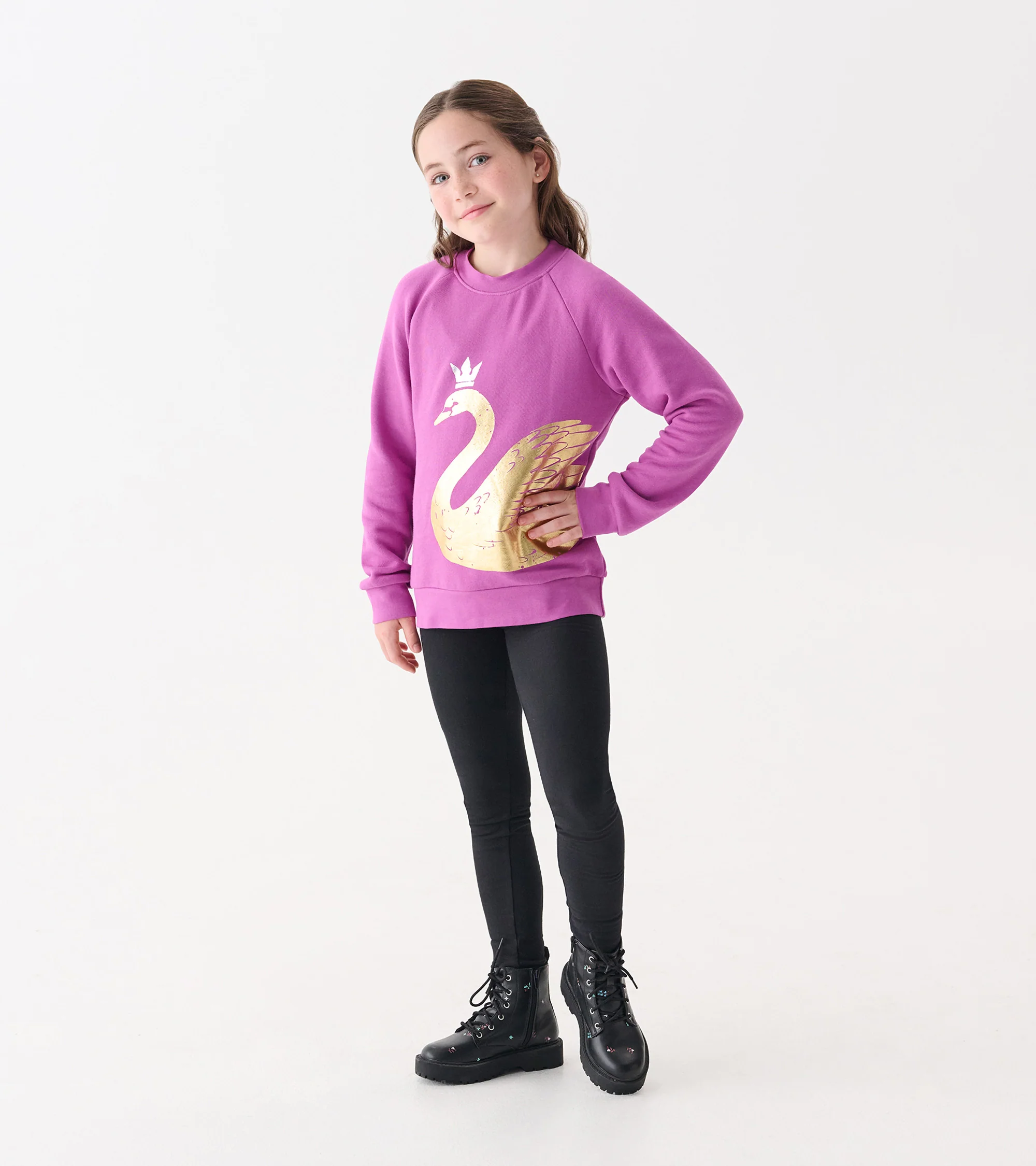 Girls Black Cozy Leggings - Image 2