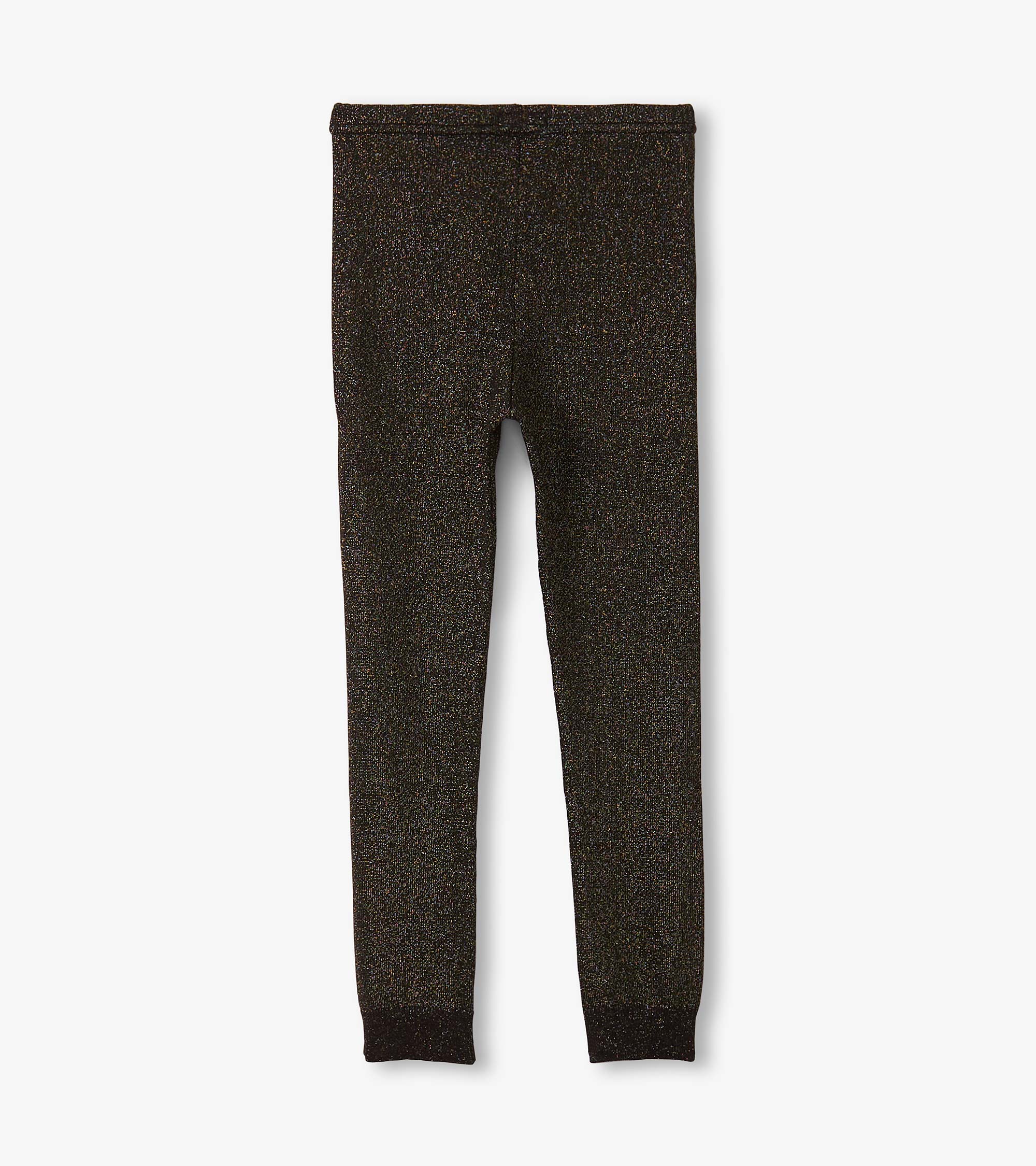 Girls Black Glitter Leggings - Image 2