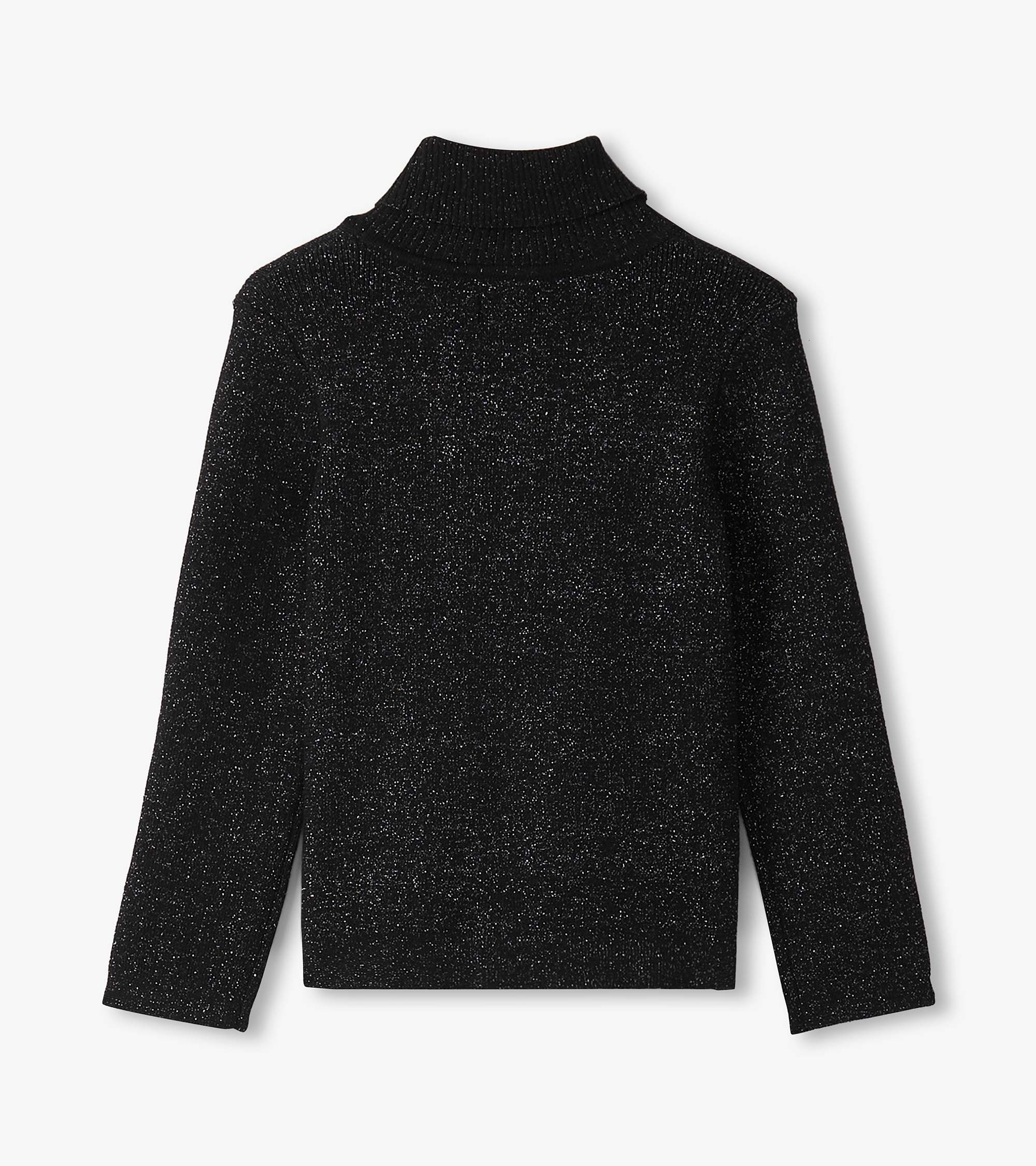 Girls Black Glitter Turtleneck - Image 4