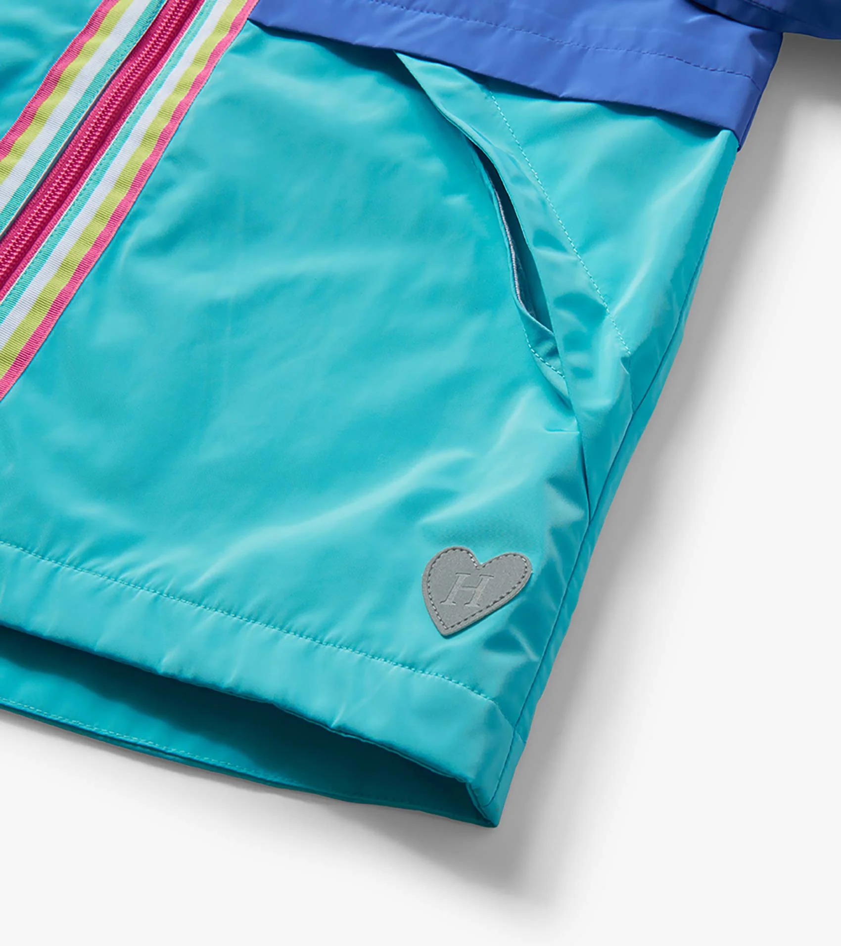 Girls Blue Colourblock Jersey-Lined Rain Jacket - Image 6