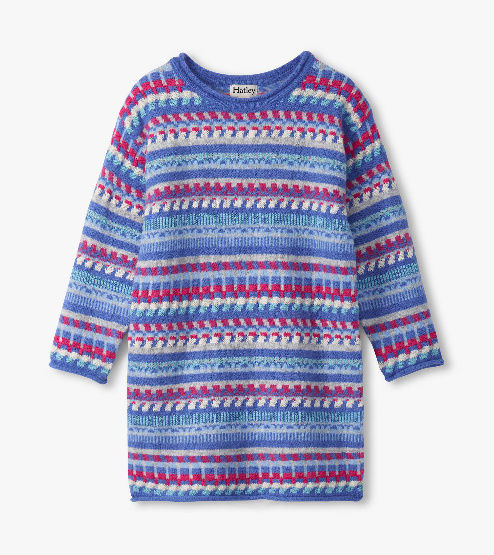 Girls Blueberry Stripe Sweater Dress