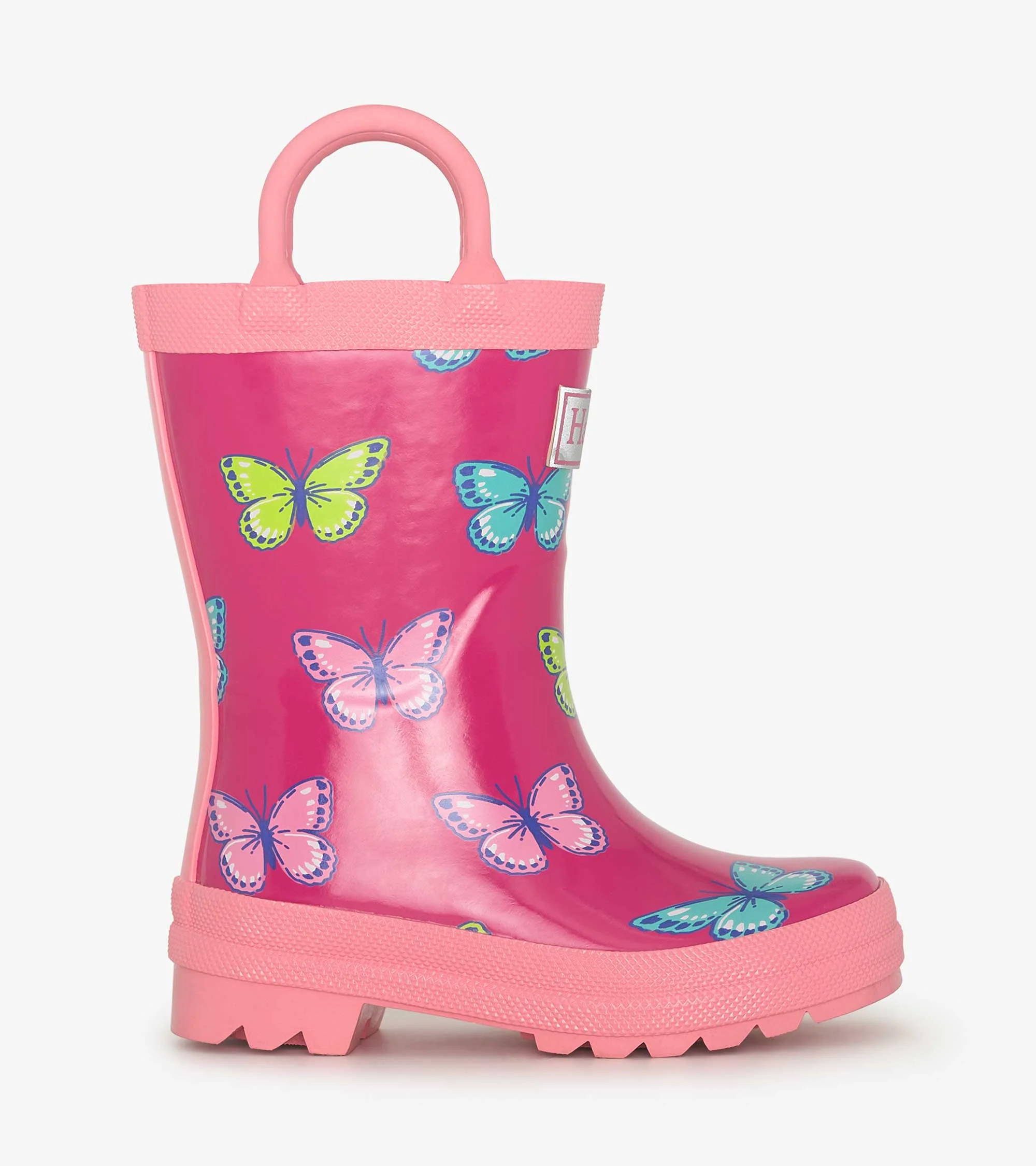 Girls Bold Butterflies Rain Boots with Handles - Image 3
