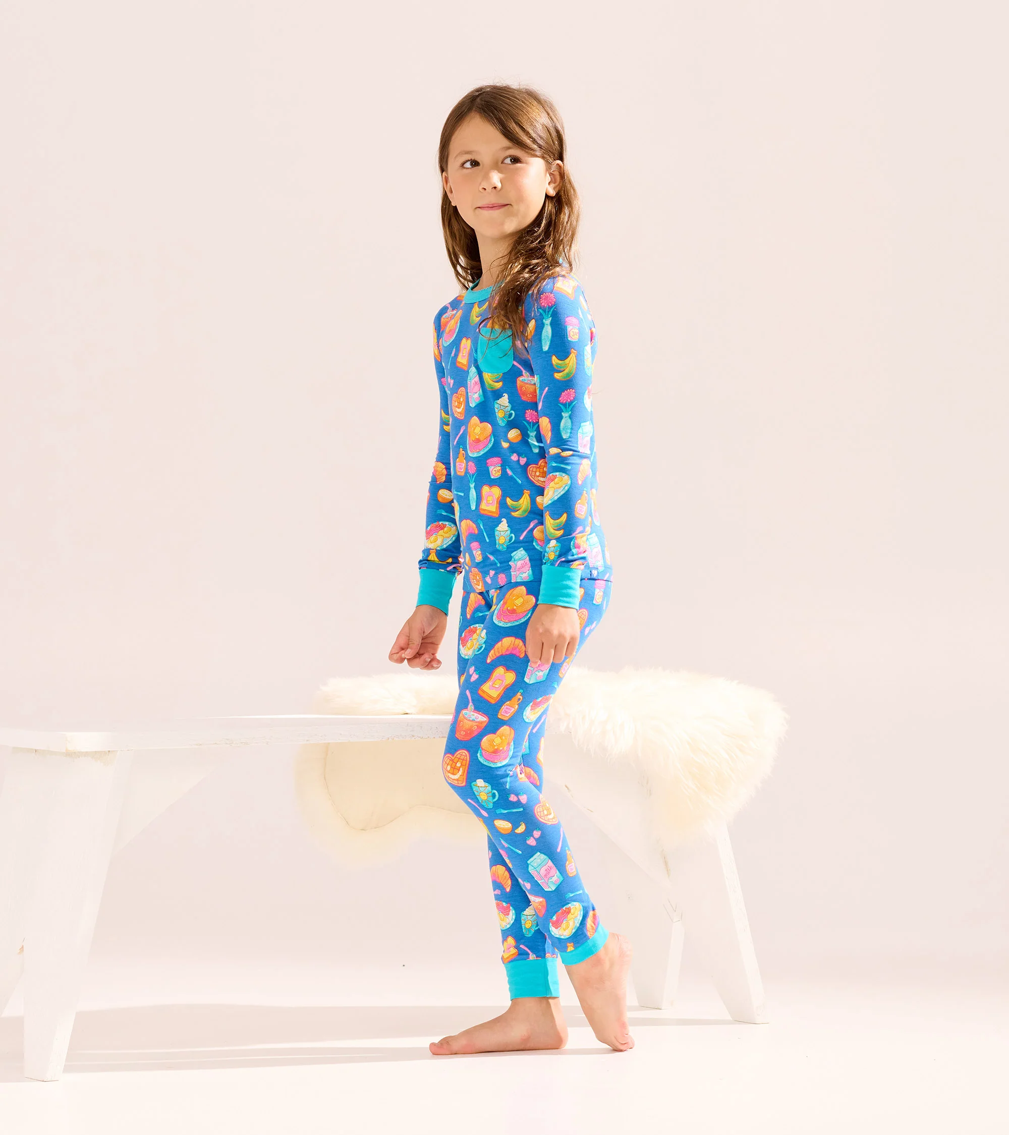 Girls Breakfast Bamboo Pajama Set - Image 3