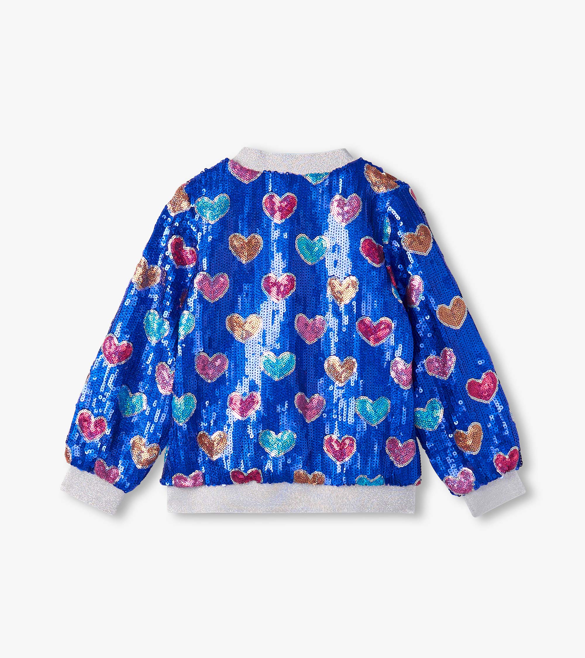 Girls Bursted Hearts Sequin Bomber Jacket - Image 4