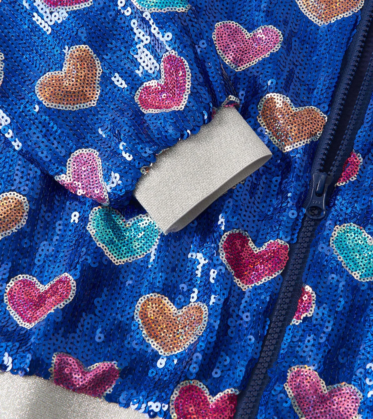 Girls Bursted Hearts Sequin Bomber Jacket - Image 5