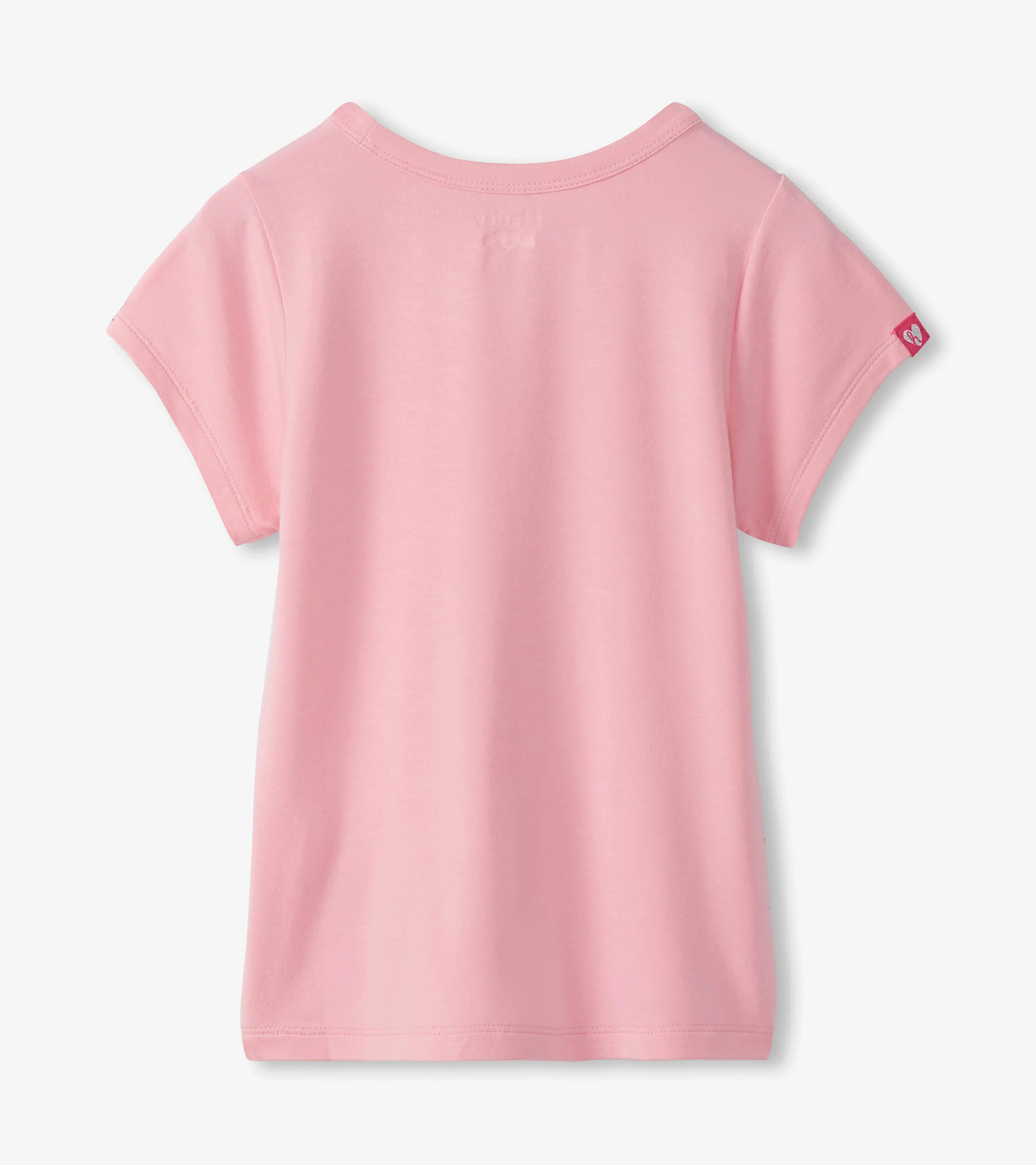 Girls Candy Pink Pocket T-Shirt - Image 2