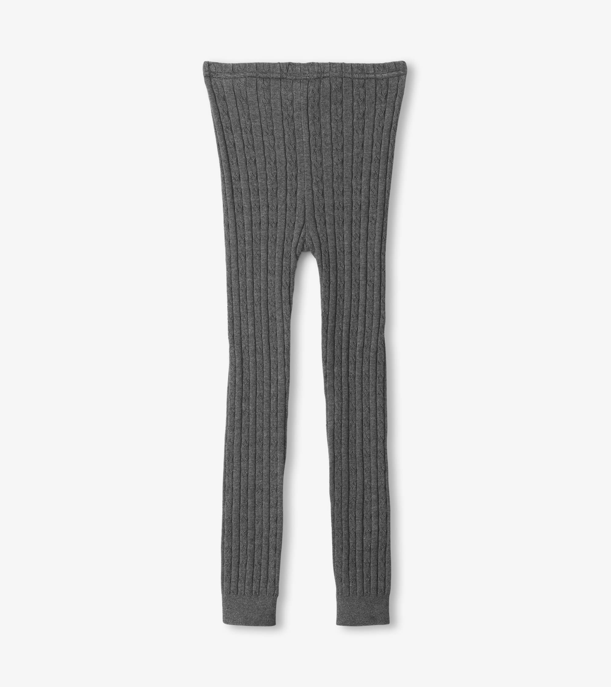 Girls Charcoal Cable Knit Tights - Image 3