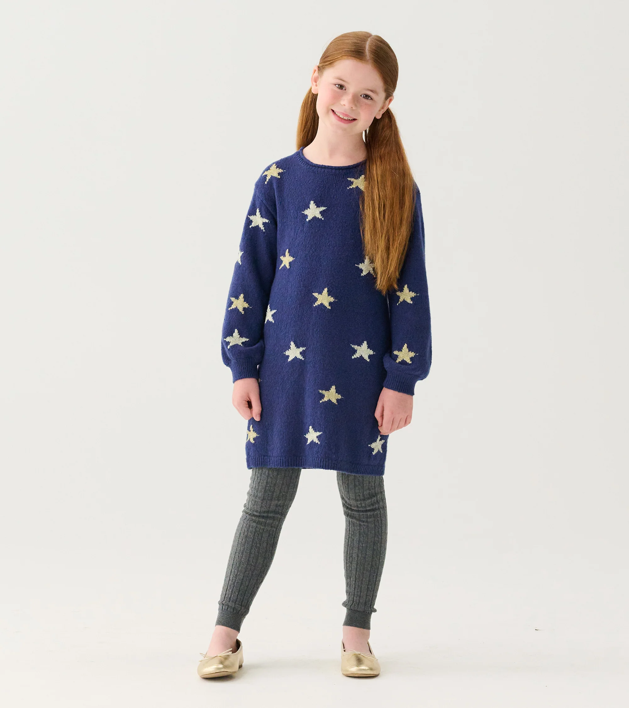 Girls Charcoal Cable Knit Tights - Image 4
