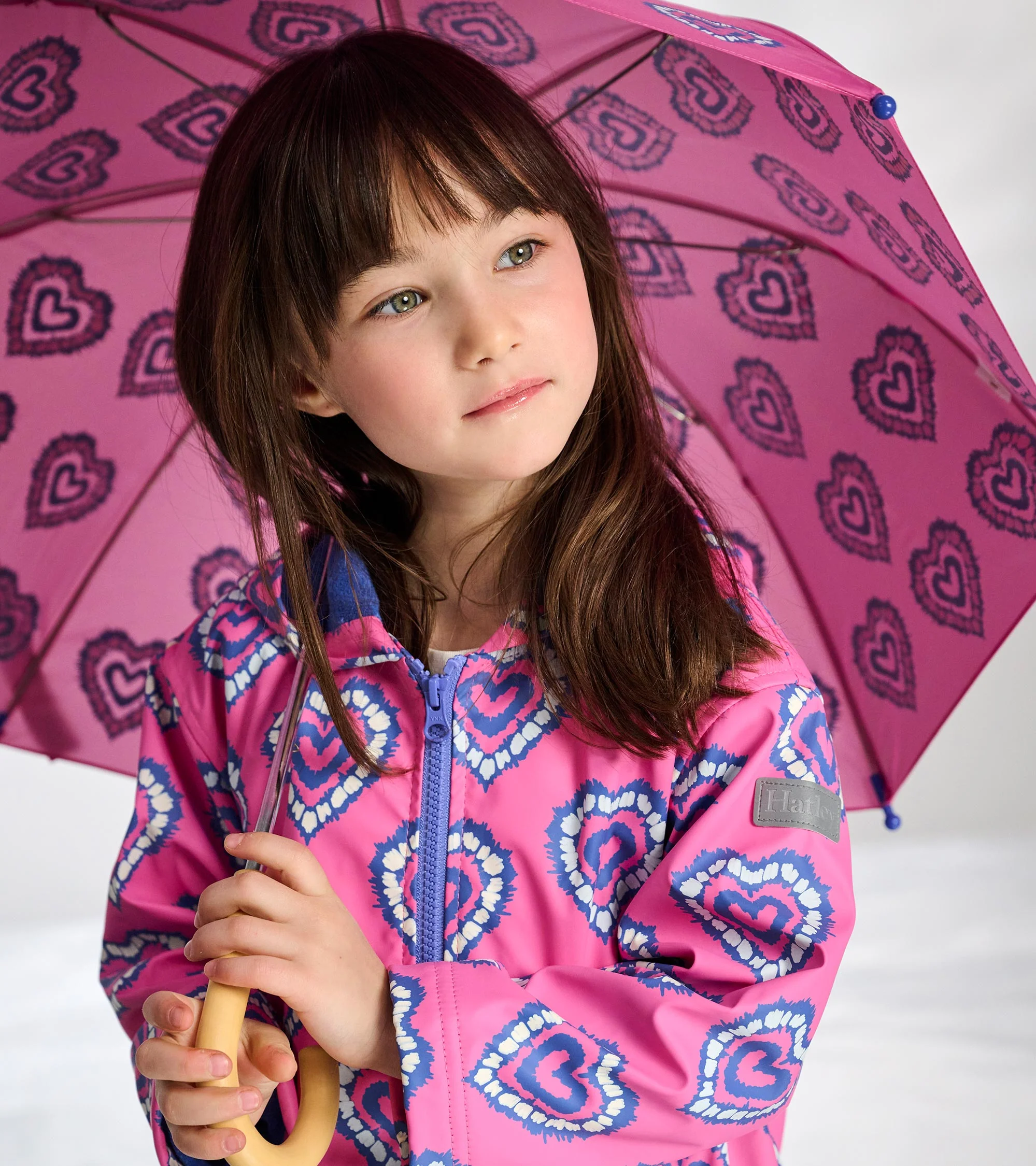 Girls Colour Changing Heart Burst Zip-Up Rain Jacket - Image 4
