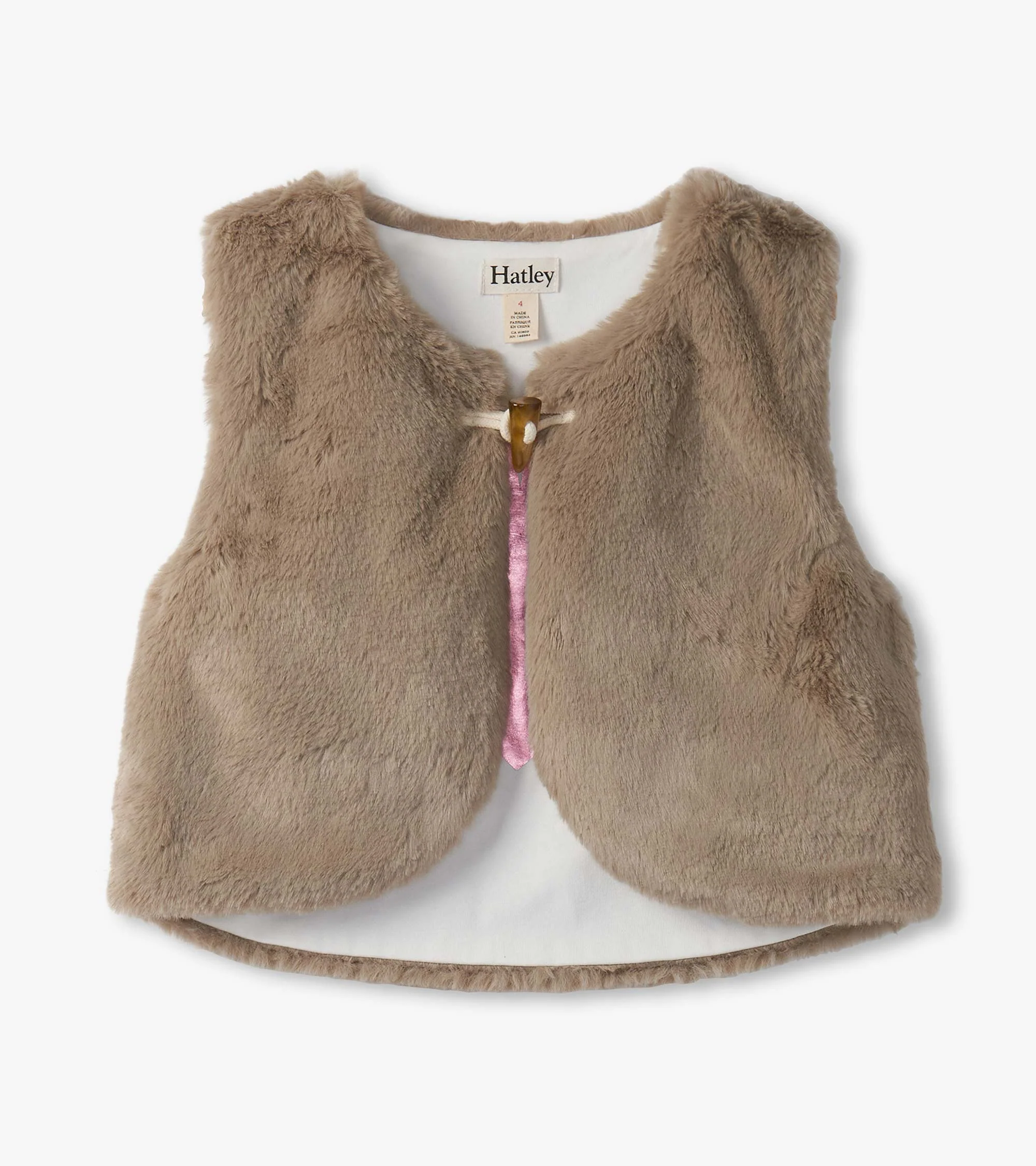 Girls Cropped Faux Fur Vest