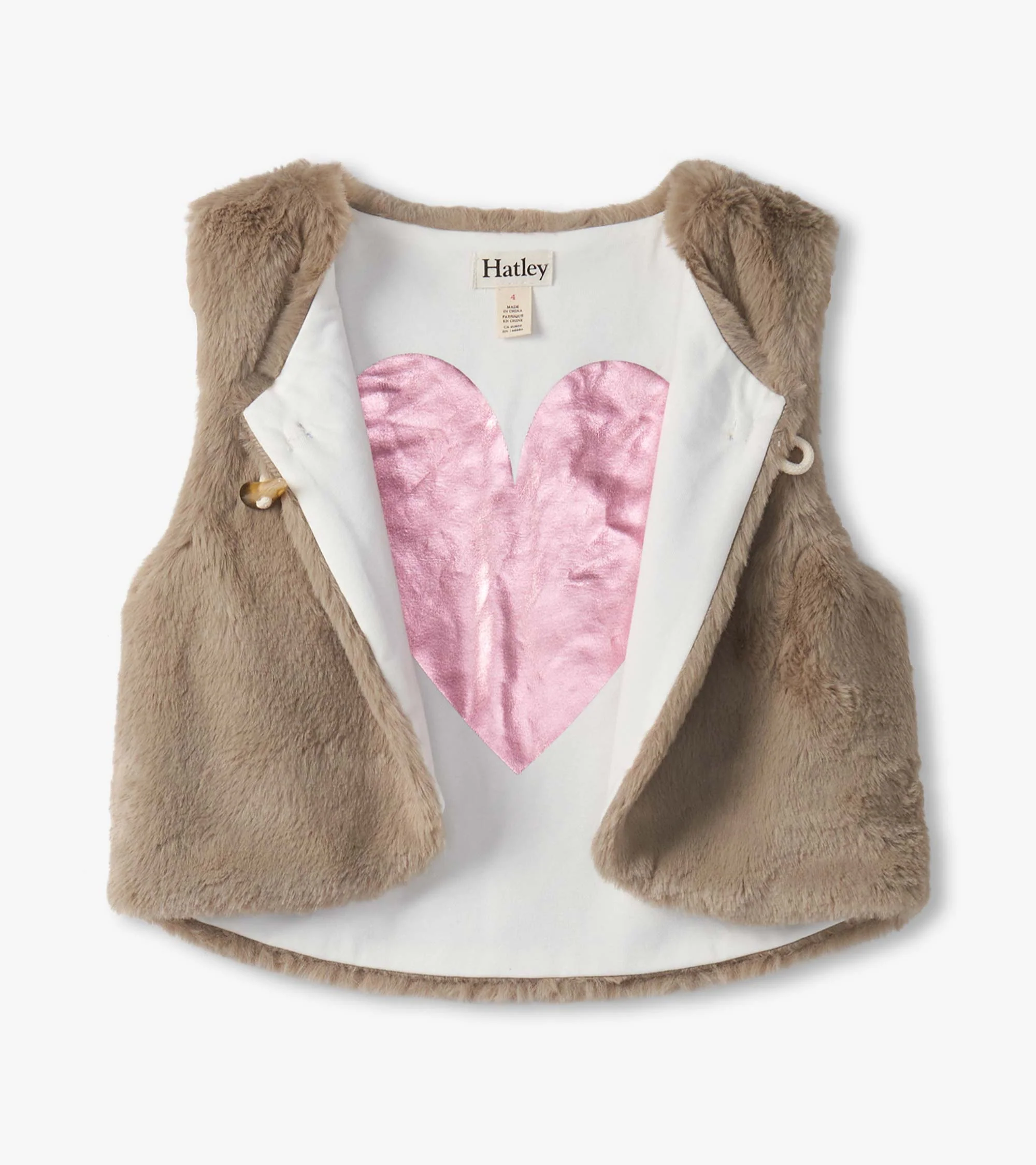 Girls Cropped Faux Fur Vest - Image 2