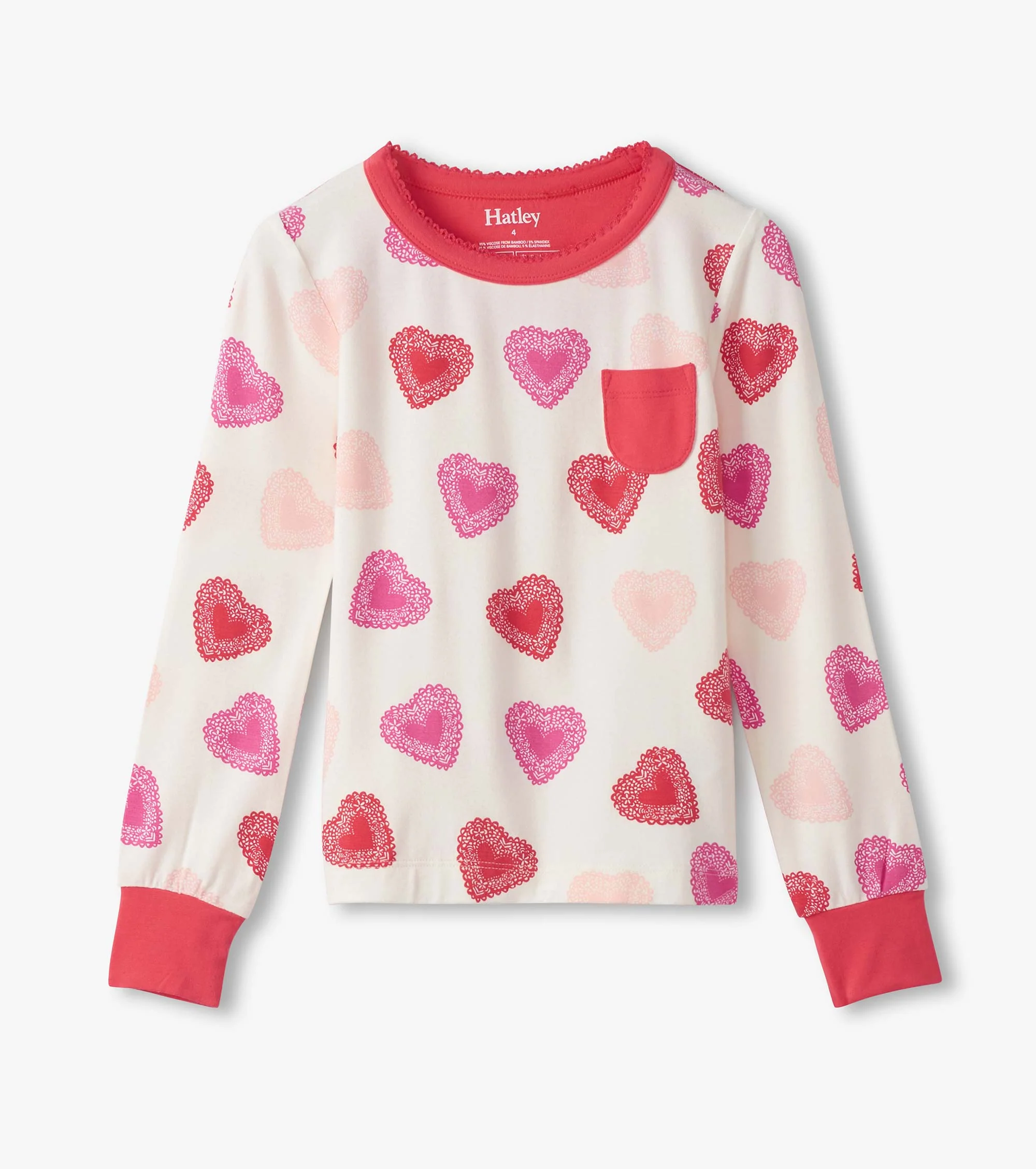 Girls Cut Out Hearts Pajama Set - Image 3