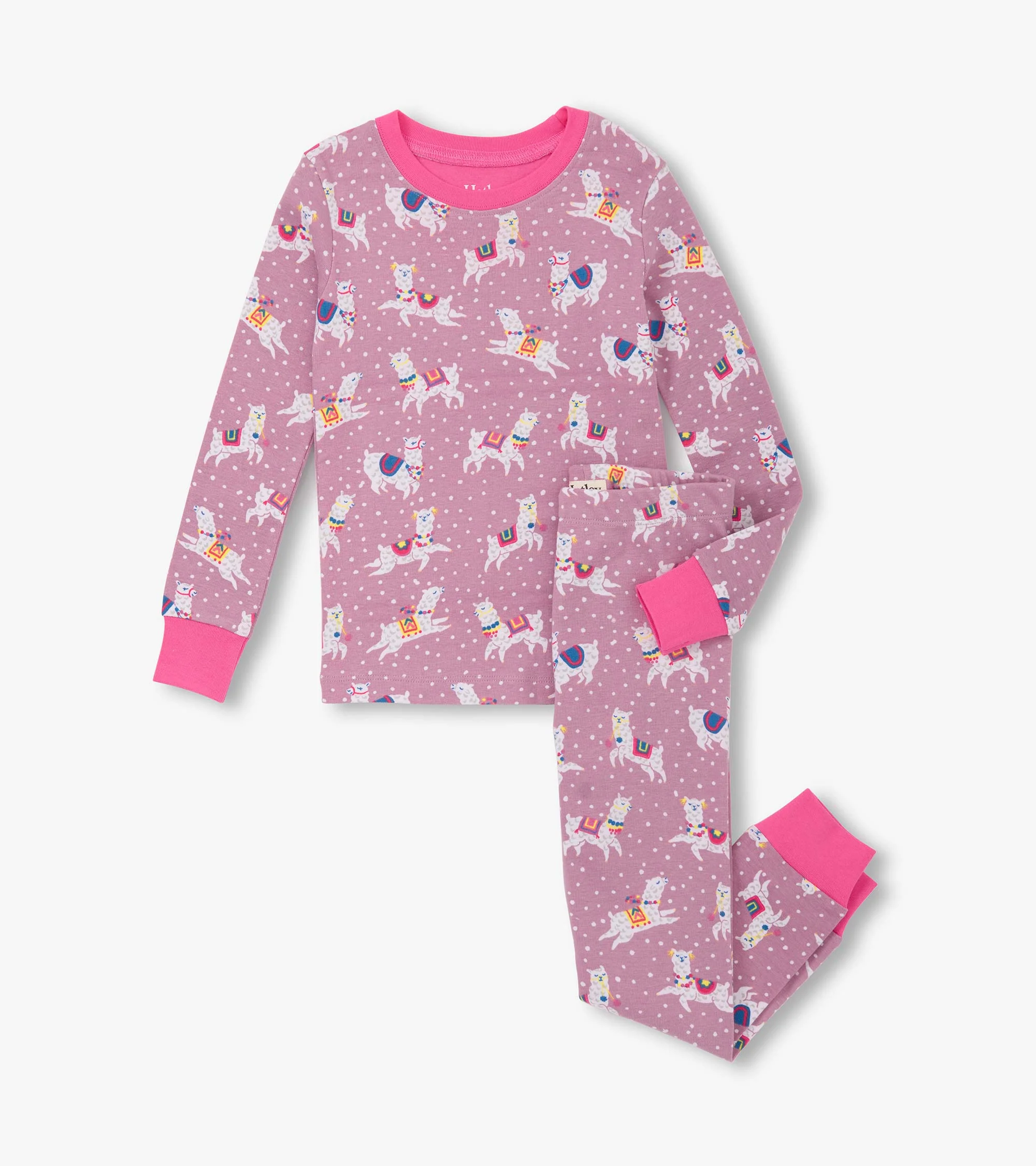 Girls Dancing Alpacas Cotton Pajama Set