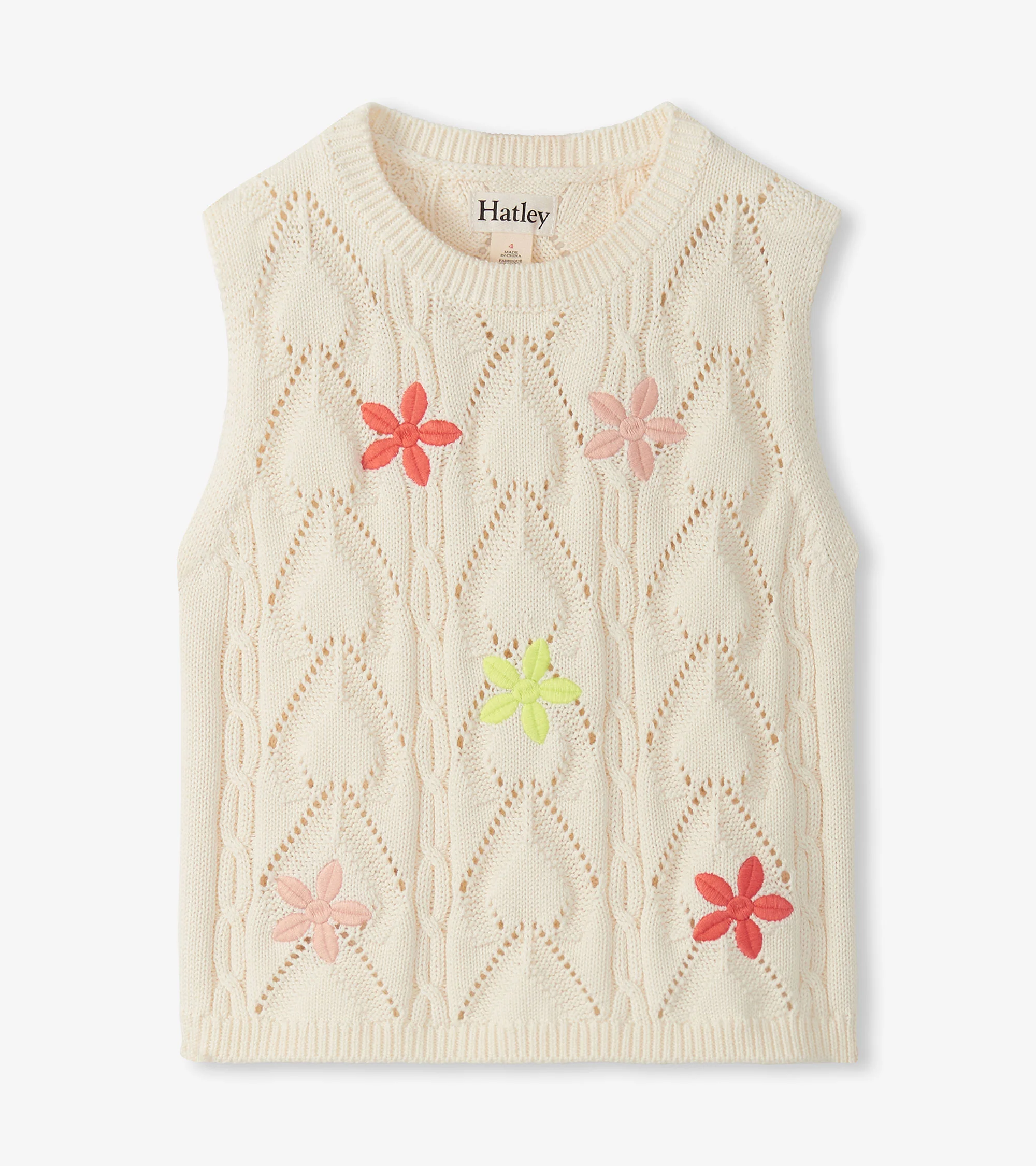 Girls Delicate Flower Crochet Top - Image 2