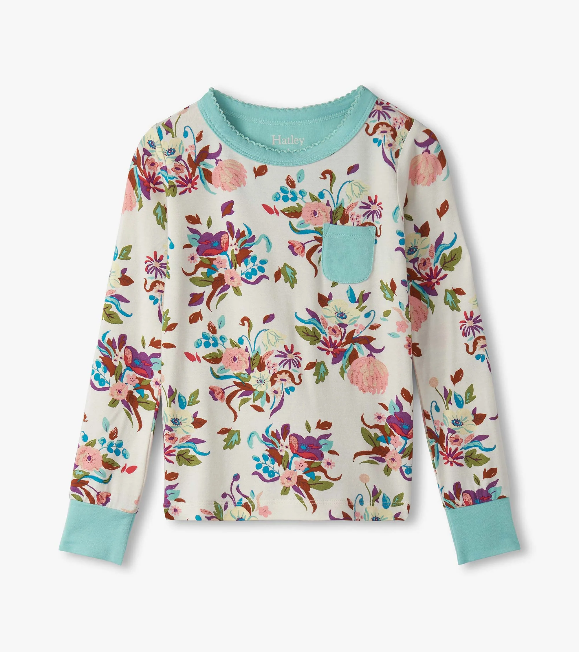 Girls Fall Floral Bamboo Pajama Set - Image 4