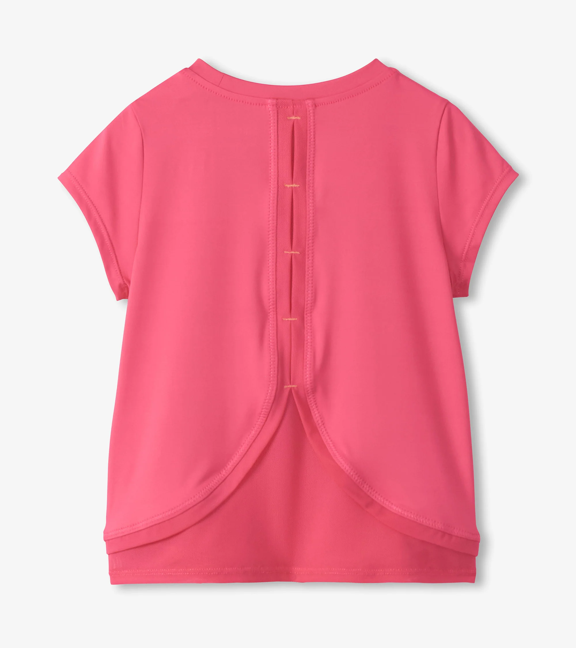 Girls Fandango Pink Mesh Trim T-Shirt - Image 2