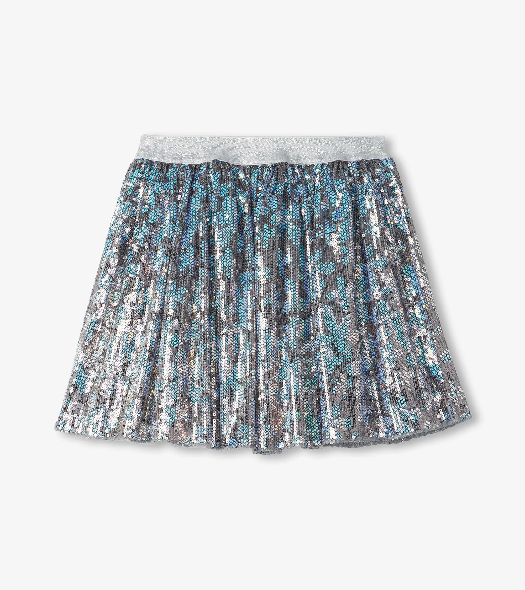 Girls Flower Shimmer Sequin Tulle Skirt - Image 3