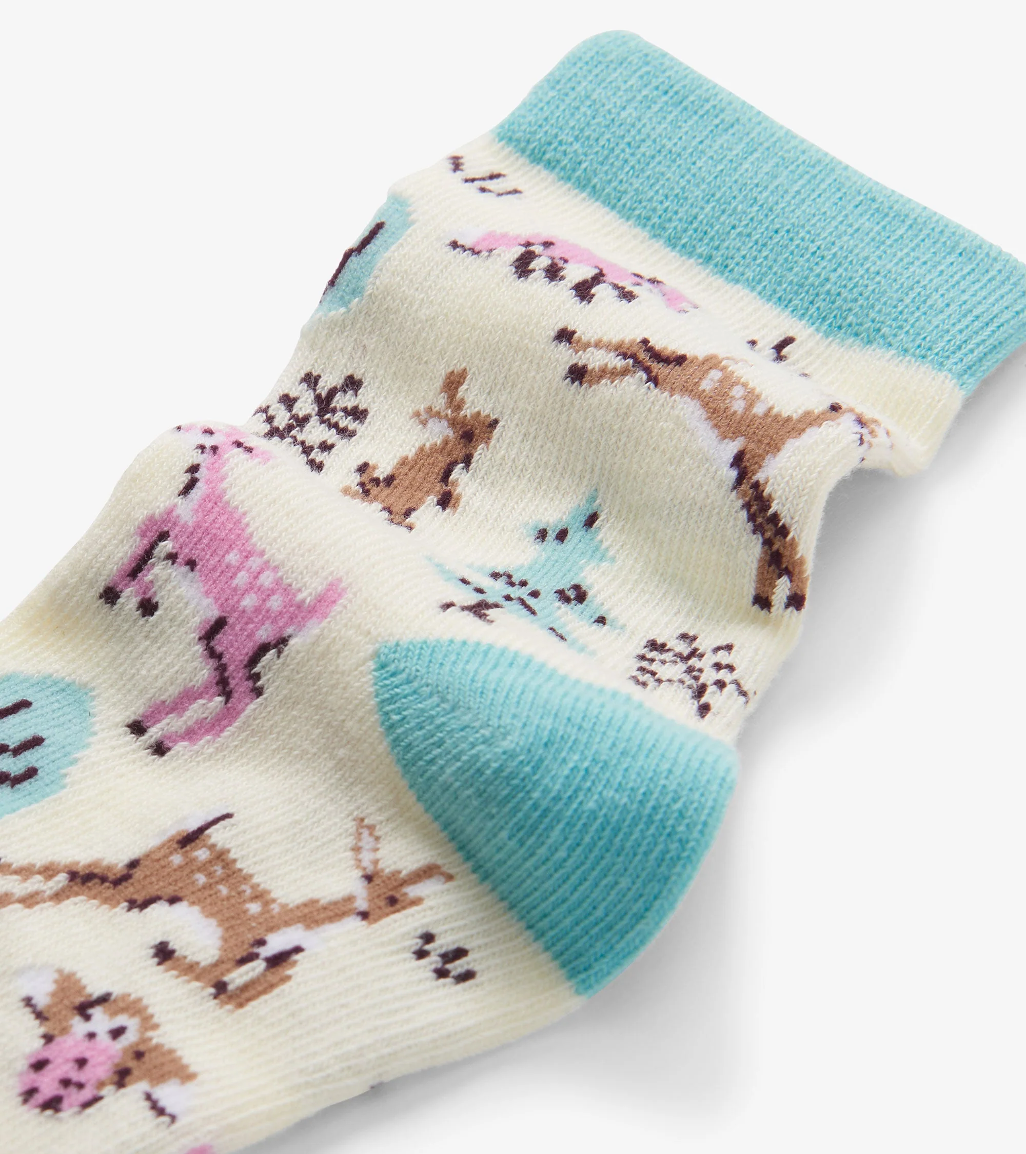 Girls Forest Animals Crew Socks - Image 2