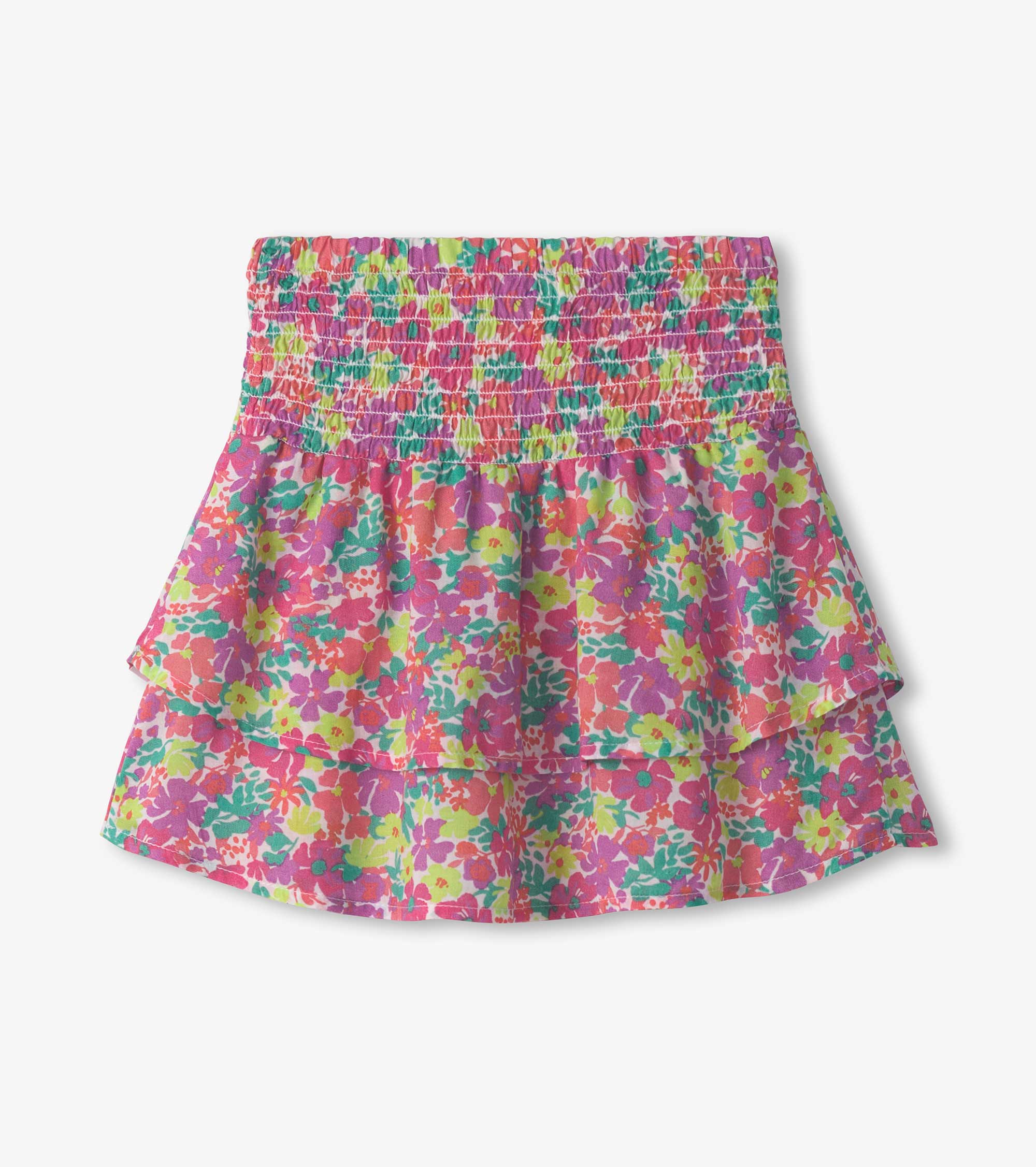 Girls Fresh Flowers Smocked Skirt - Image 3