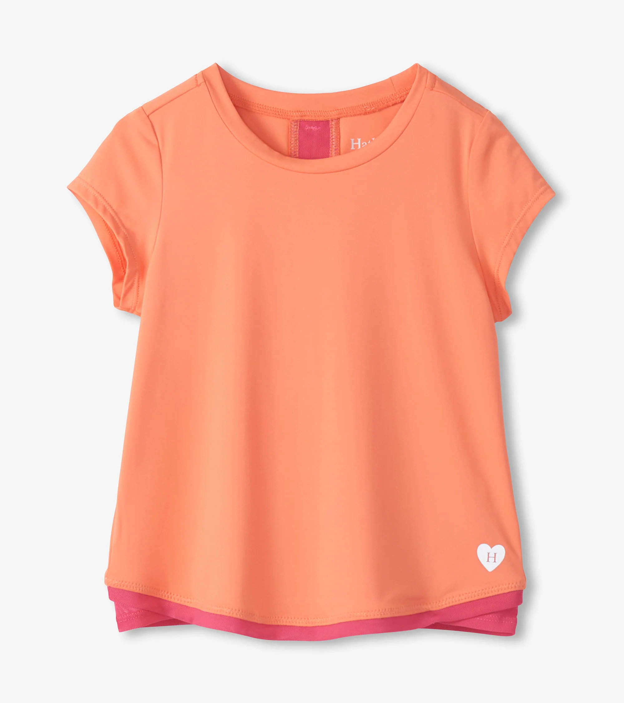 Girls Fusion Coral Mesh Trim T-Shirt