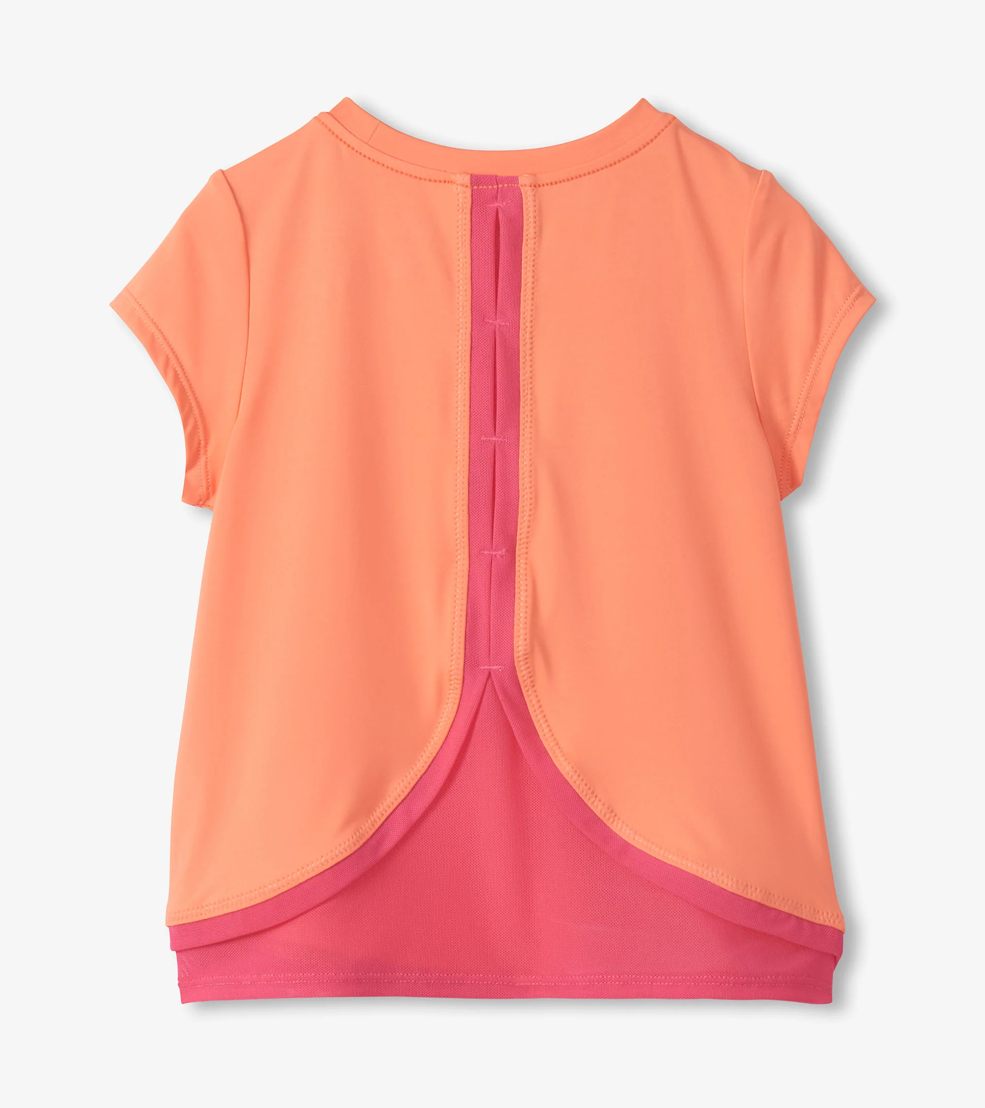 Girls Fusion Coral Mesh Trim T-Shirt - Image 2