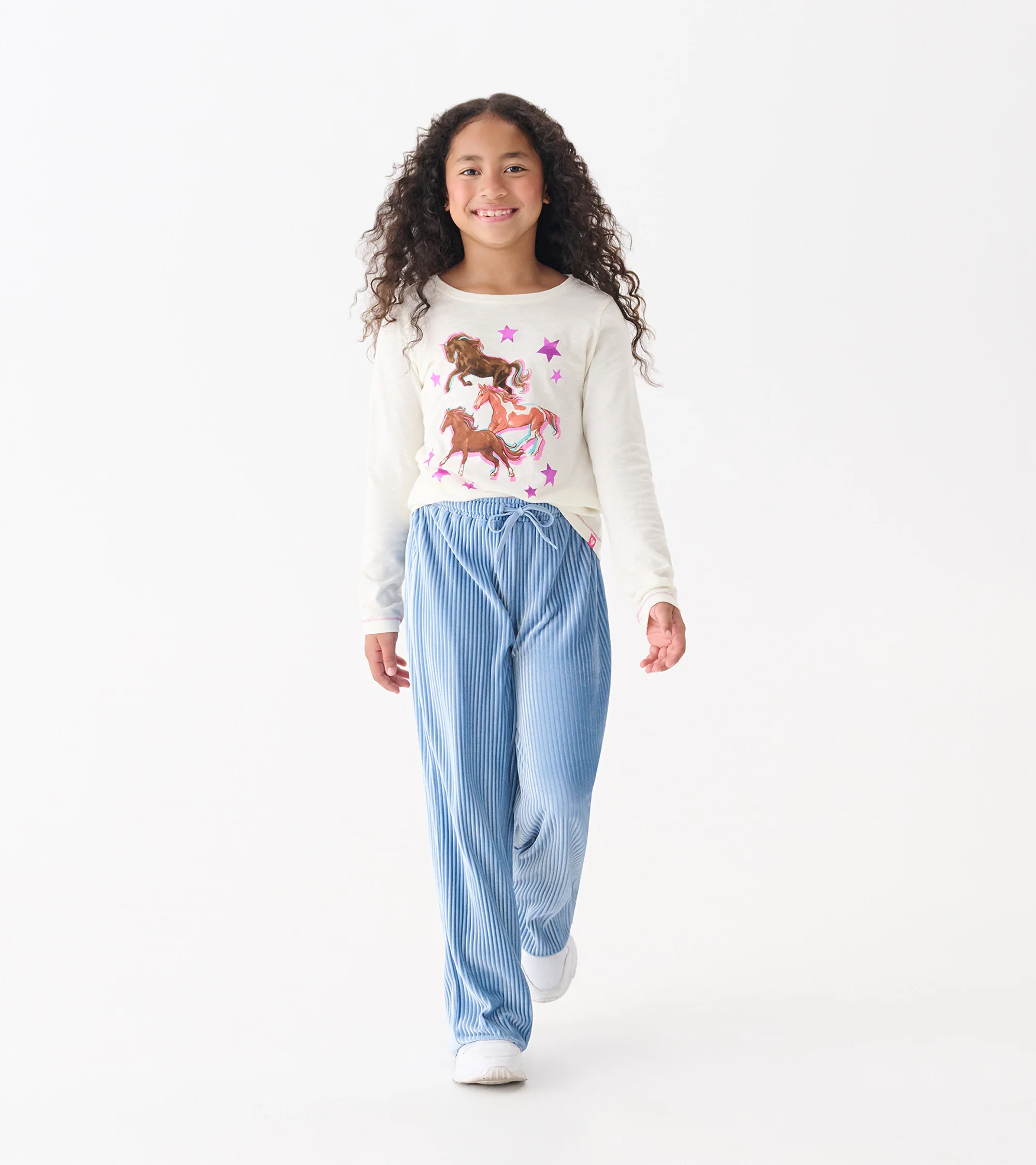Girls Galloping Horse Long Sleeve Graphic Tee - Image 2