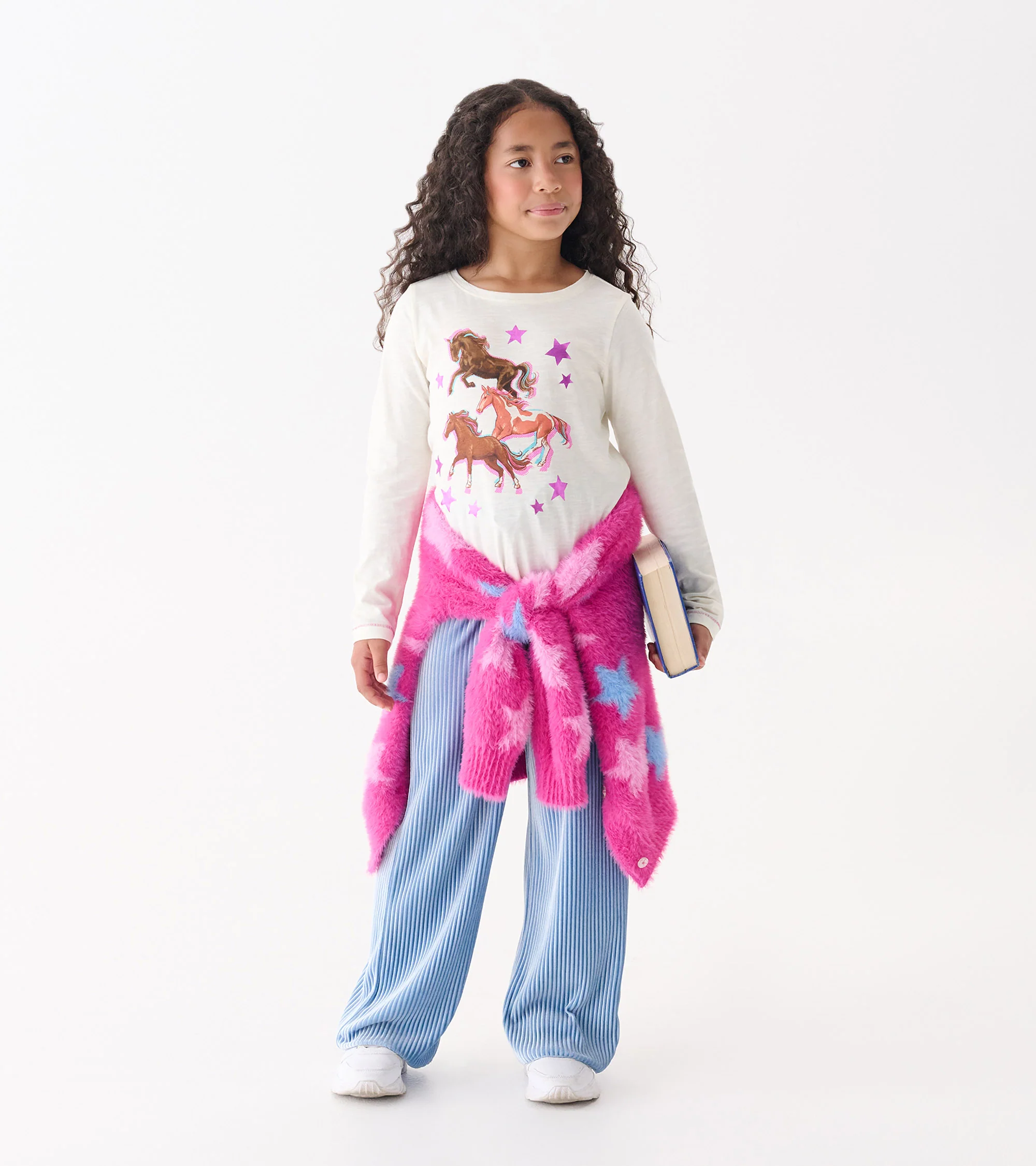 Girls Galloping Horse Long Sleeve Graphic Tee - Image 3