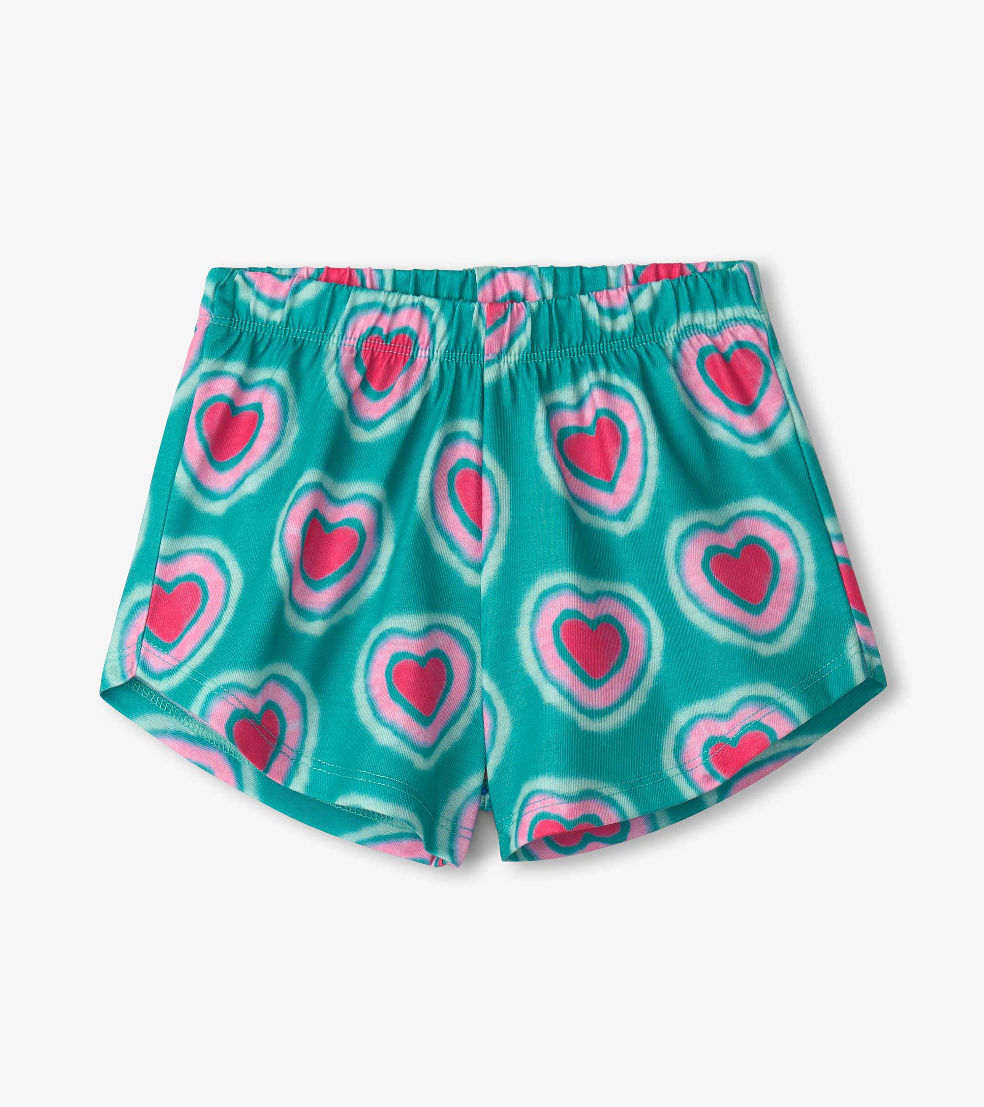 Girls Glowing Hearts Tee and Shorts Pajama Set - Image 4