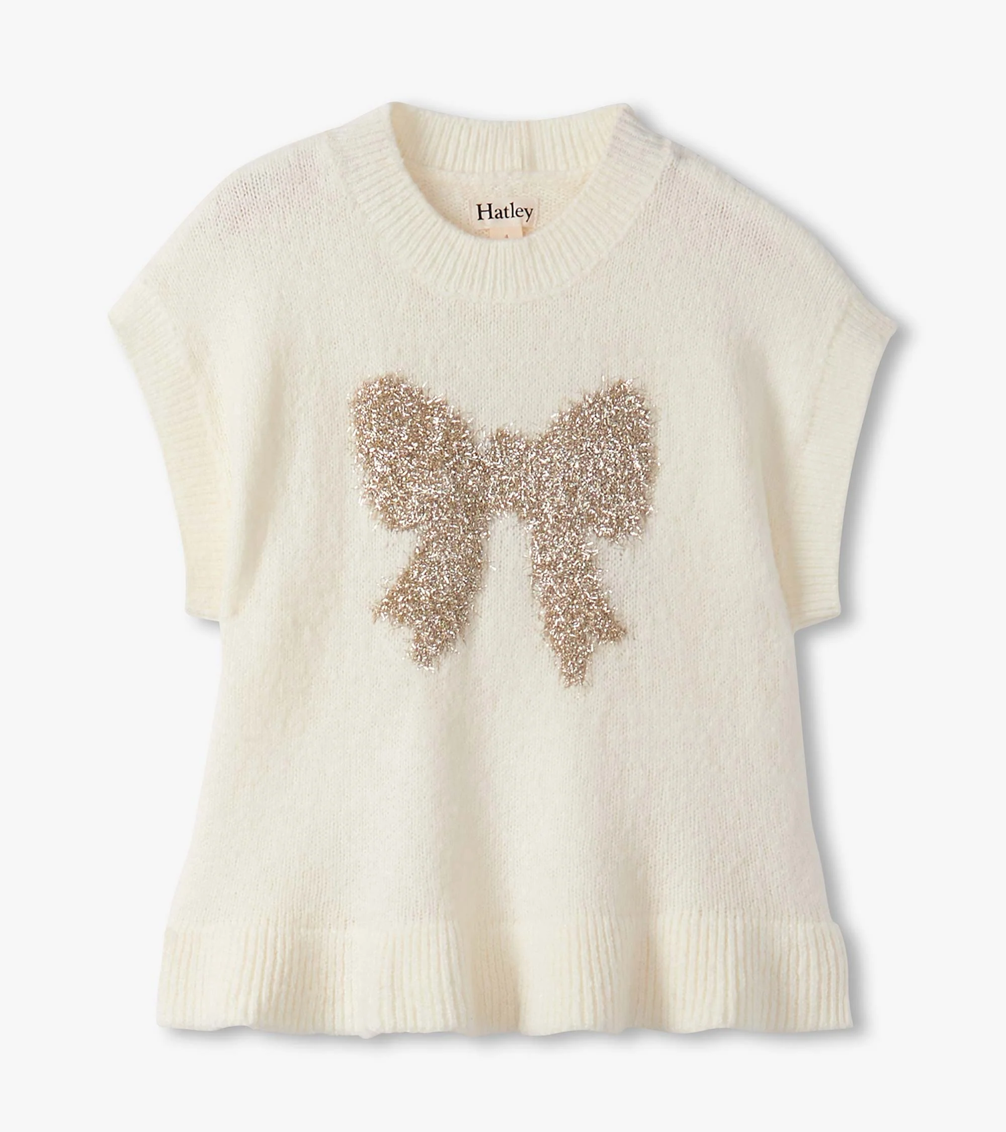 Girls Gold Bow Everywhere Sweater Vest