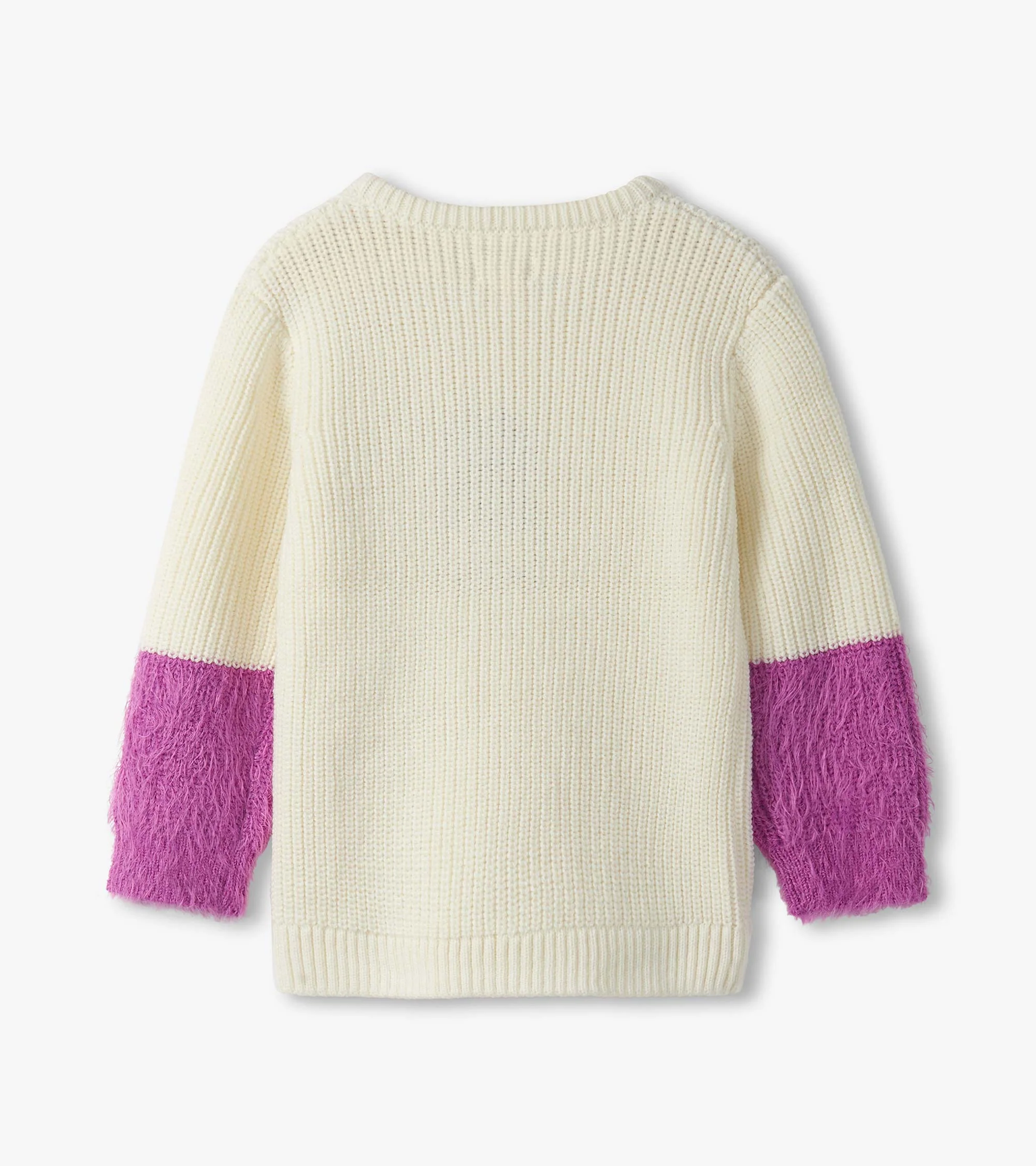 Girls Gold Bow Fluffy Sleeve Sweater - Image 2