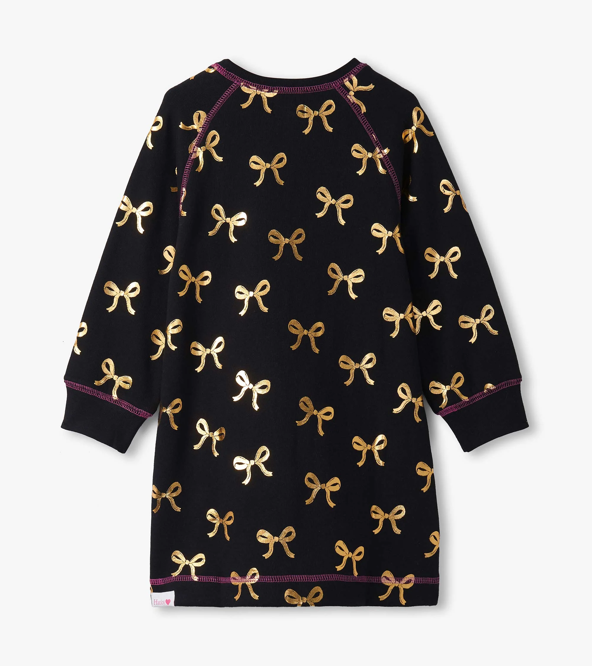 Girls Gold Bows Sweater Dress - Image 2