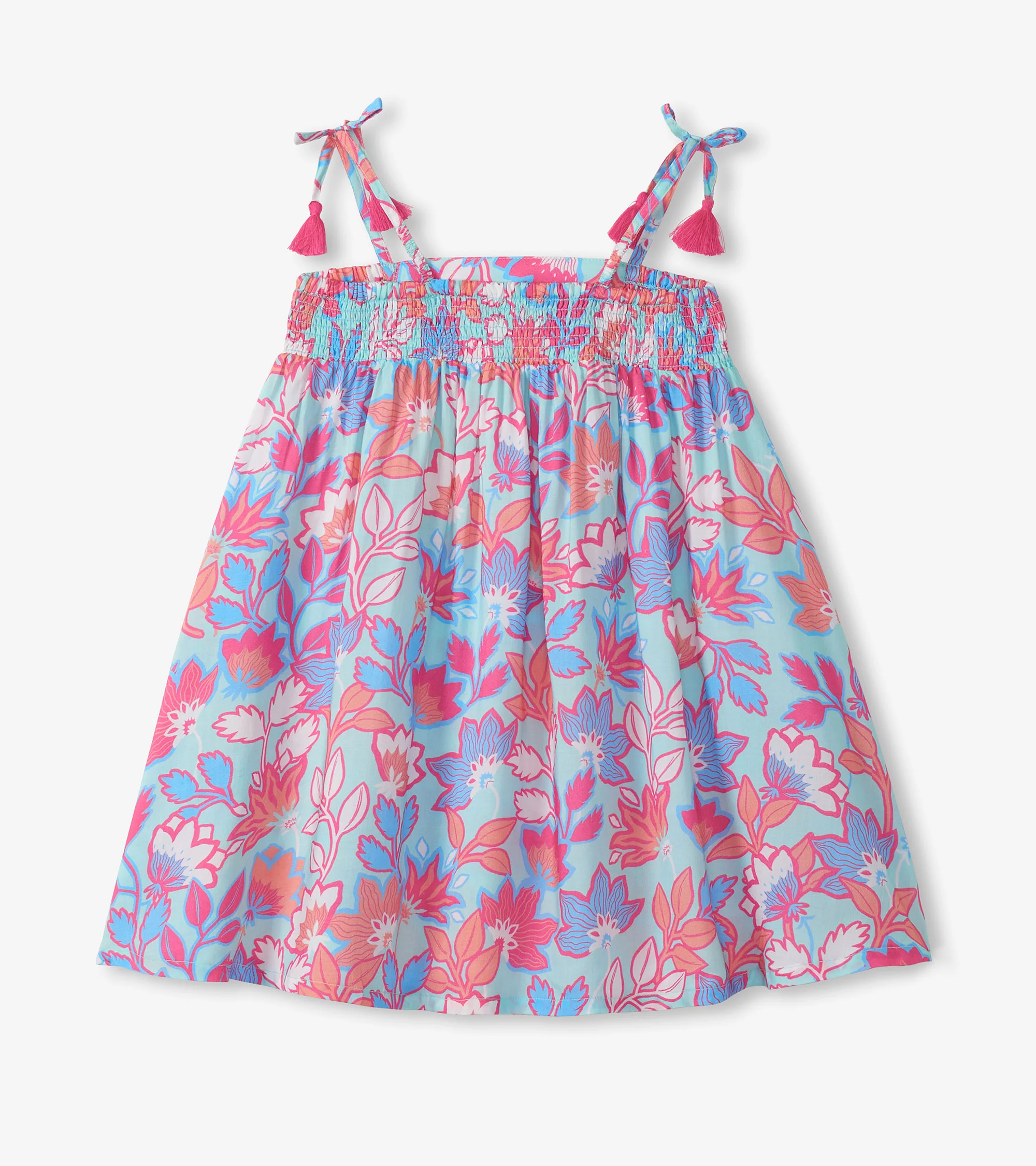 Girls Graphic Floral Smocked Sundress - Image 2