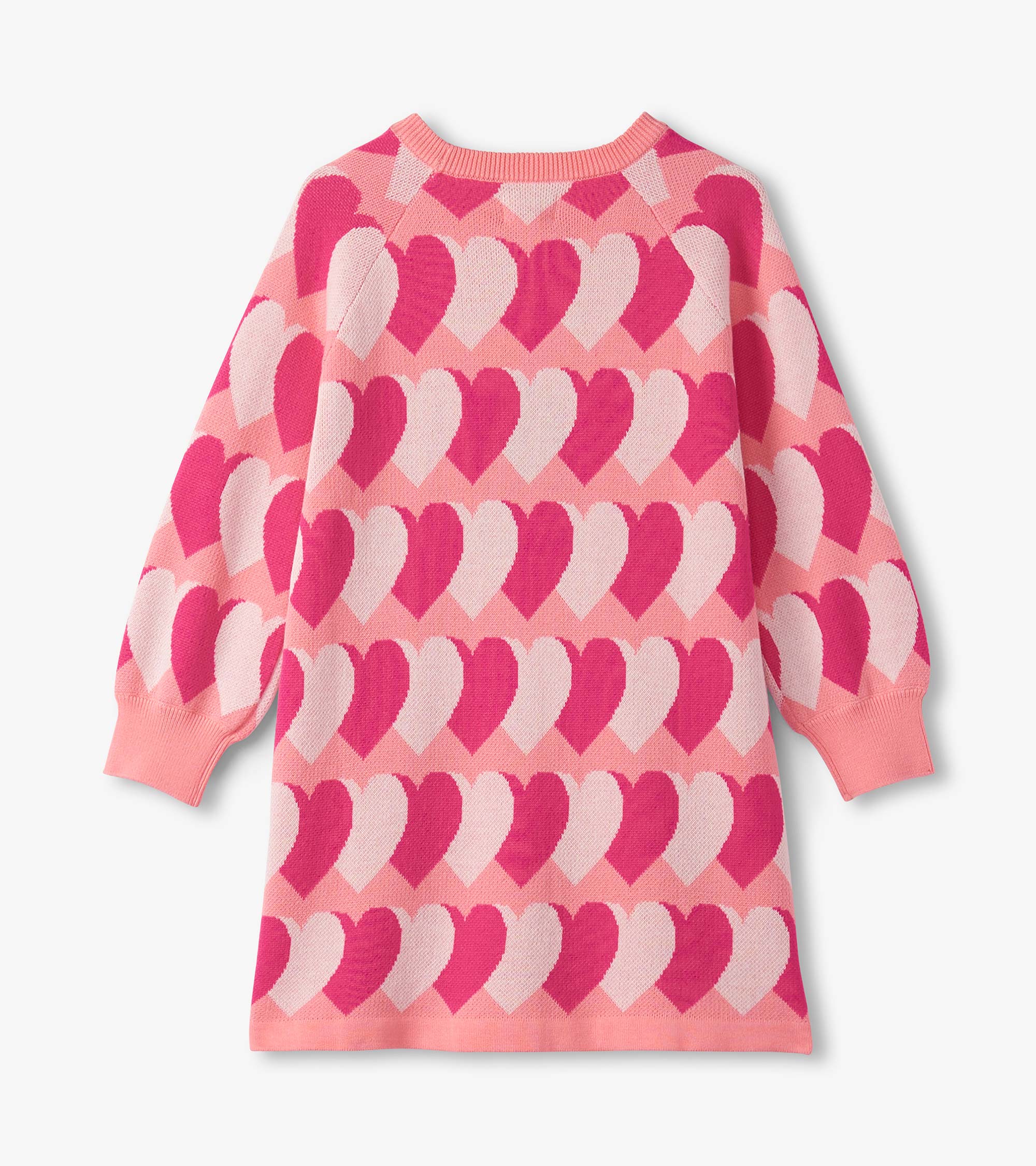 Girls Graphic Hearts Swing Sweater Dress - Image 3