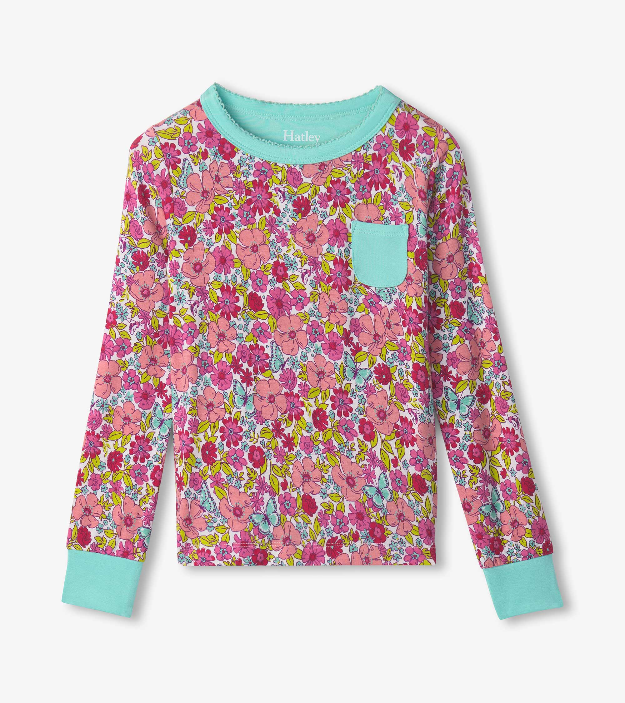 Girls Groovy Flowers Bamboo Pajama Set - Image 3