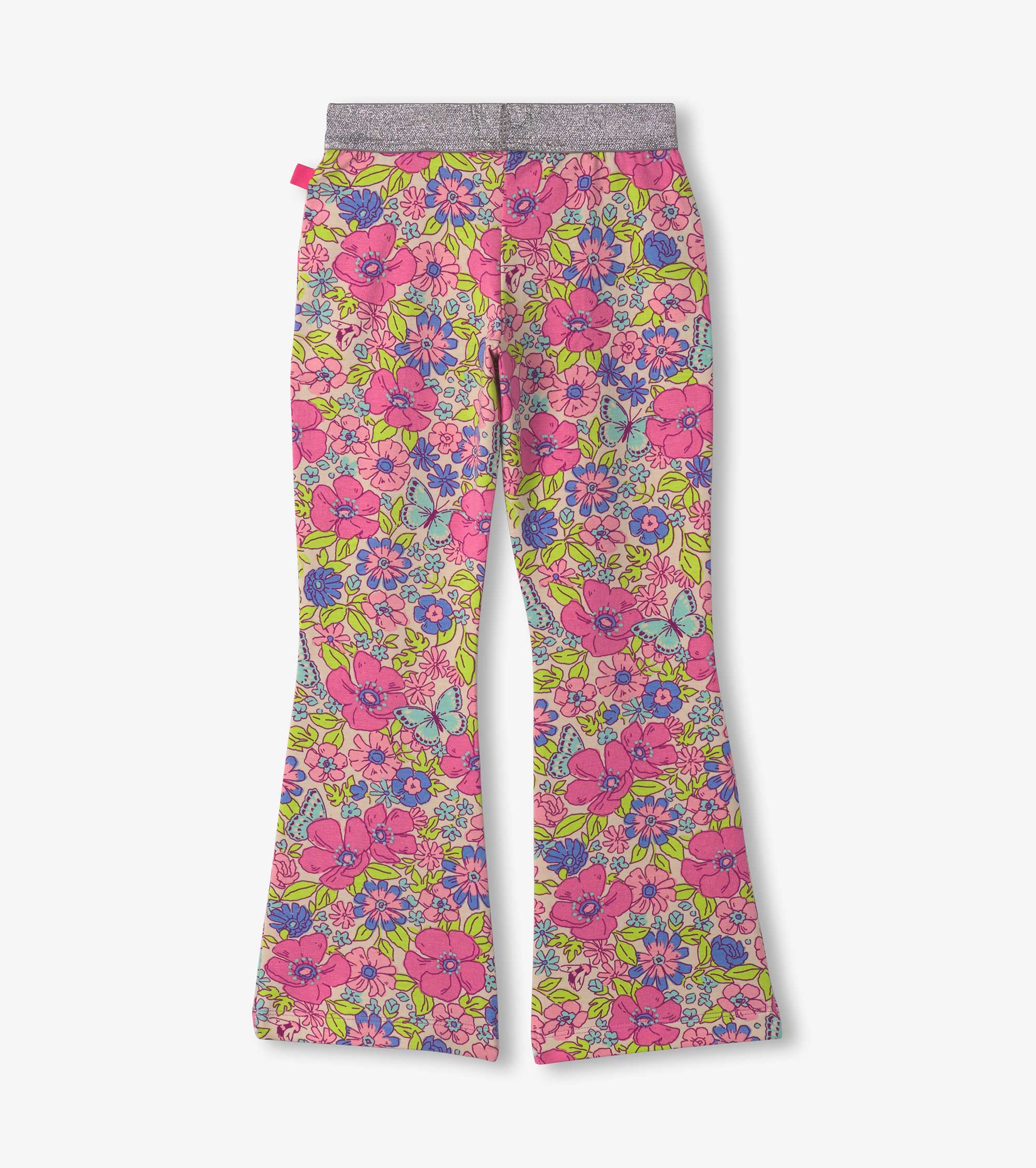Girls Groovy Flowers Stretch Bell Bottoms - Image 2