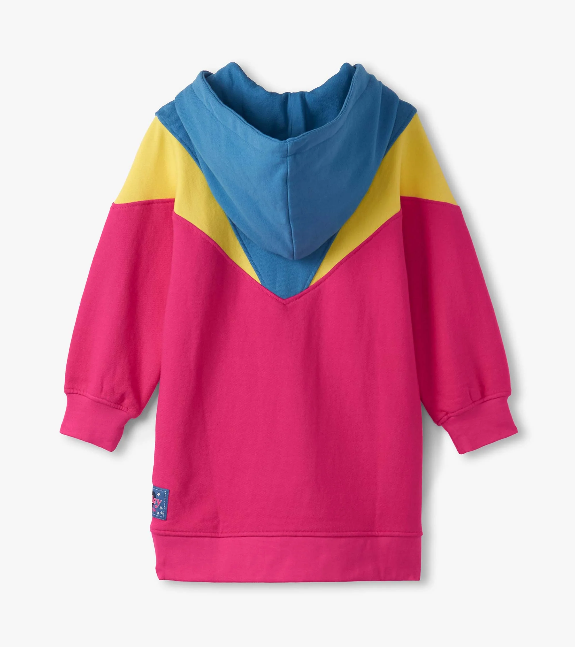 Girls Half-Zip Retro Colour Block Dress - Image 3