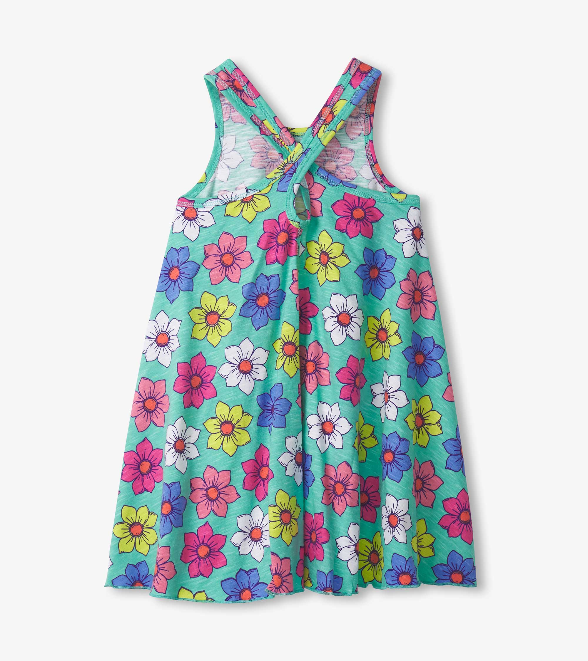 Girls Happy Flowers Trapeze Dress - Image 2
