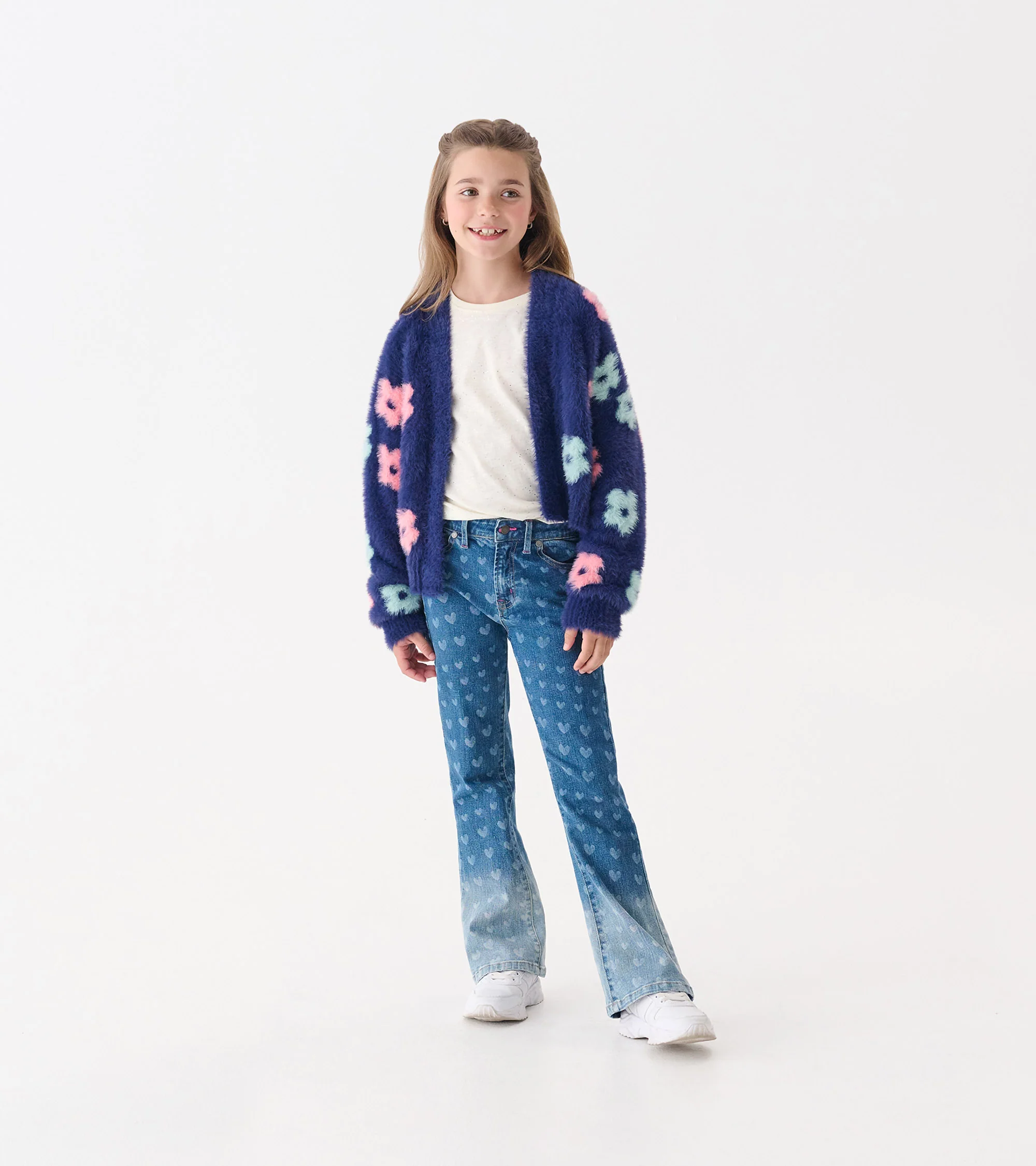 Girls Hearts Flared Leg Denim - Image 2