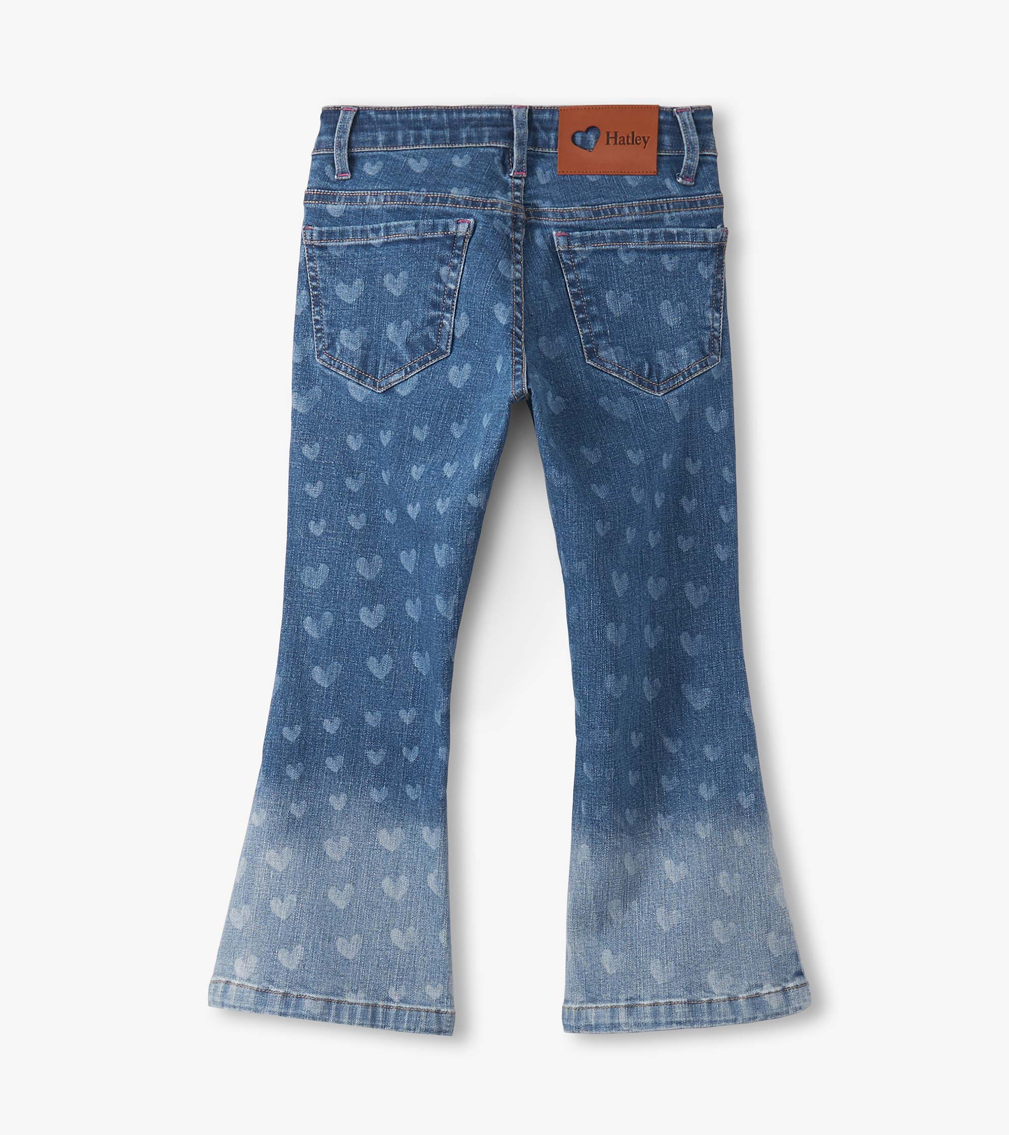 Girls Hearts Flared Leg Denim - Image 4