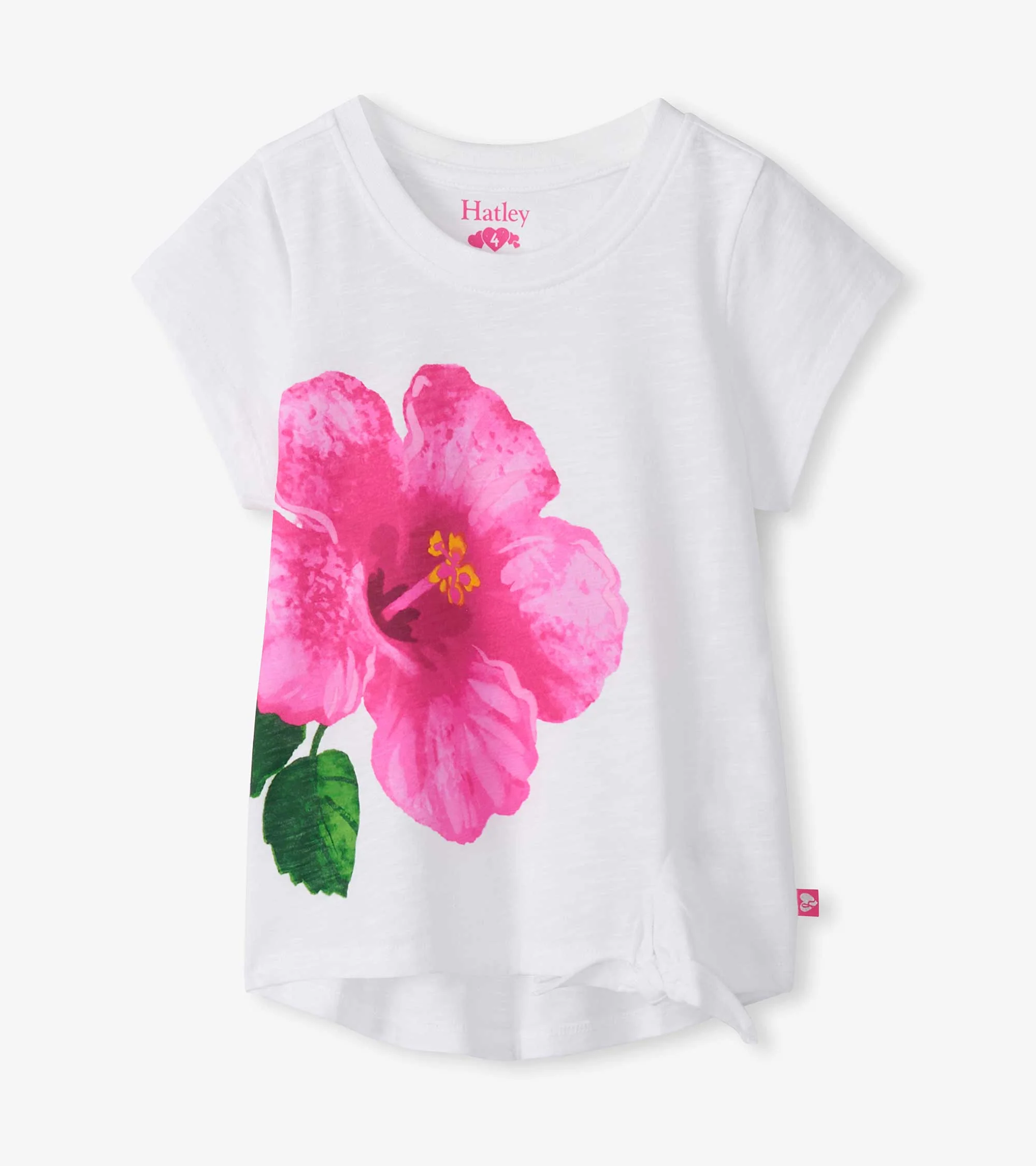 Girls Hibiscus Tie Front T-Shirt