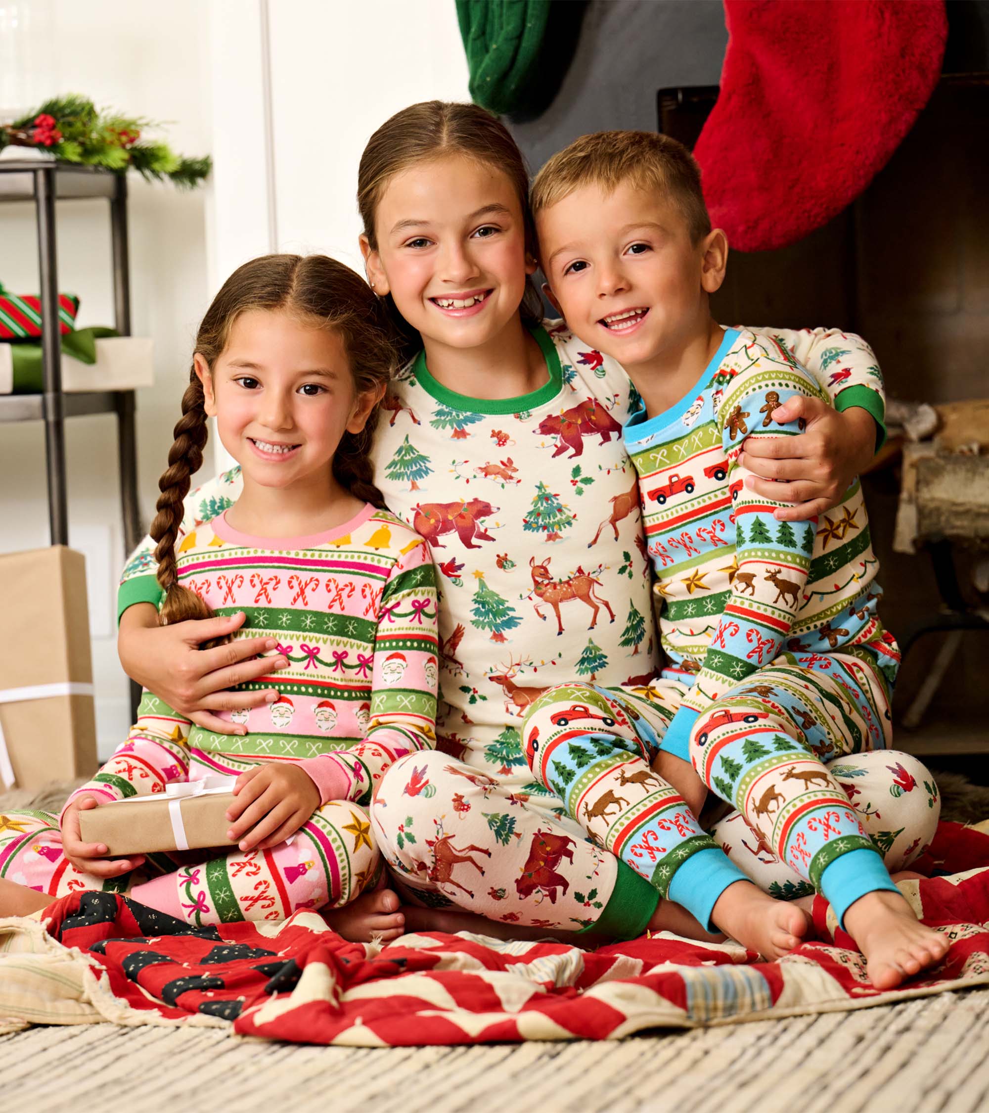 Girls Holiday Animals Cotton Pajama Set - Image 2