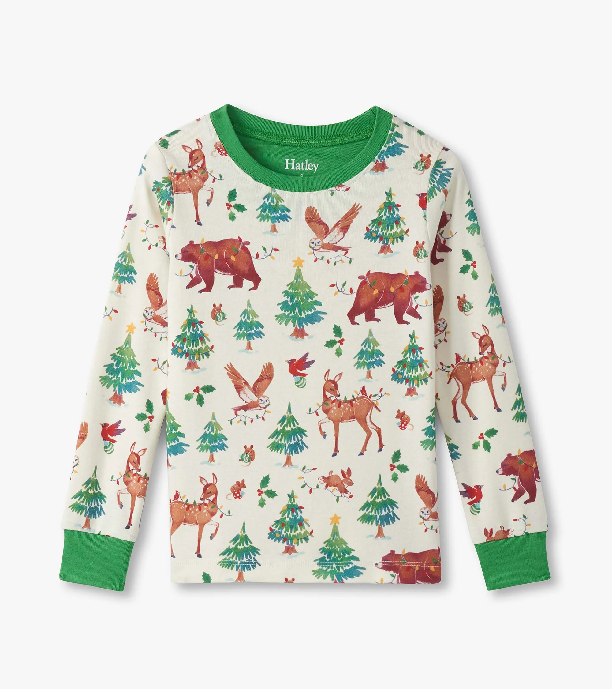 Girls Holiday Animals Cotton Pajama Set - Image 3