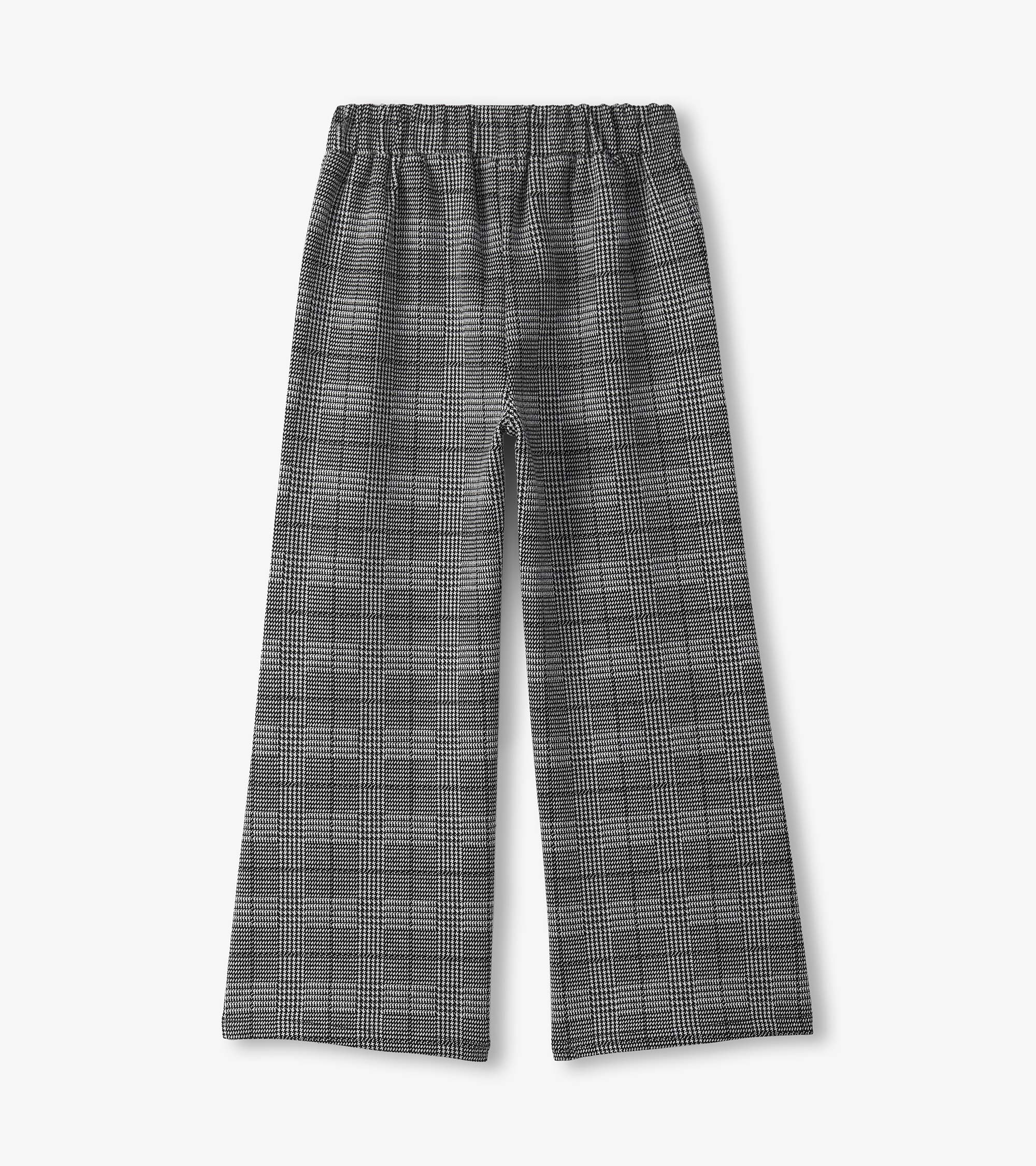 Girls Houndstooth Plaid Wide Leg Pants