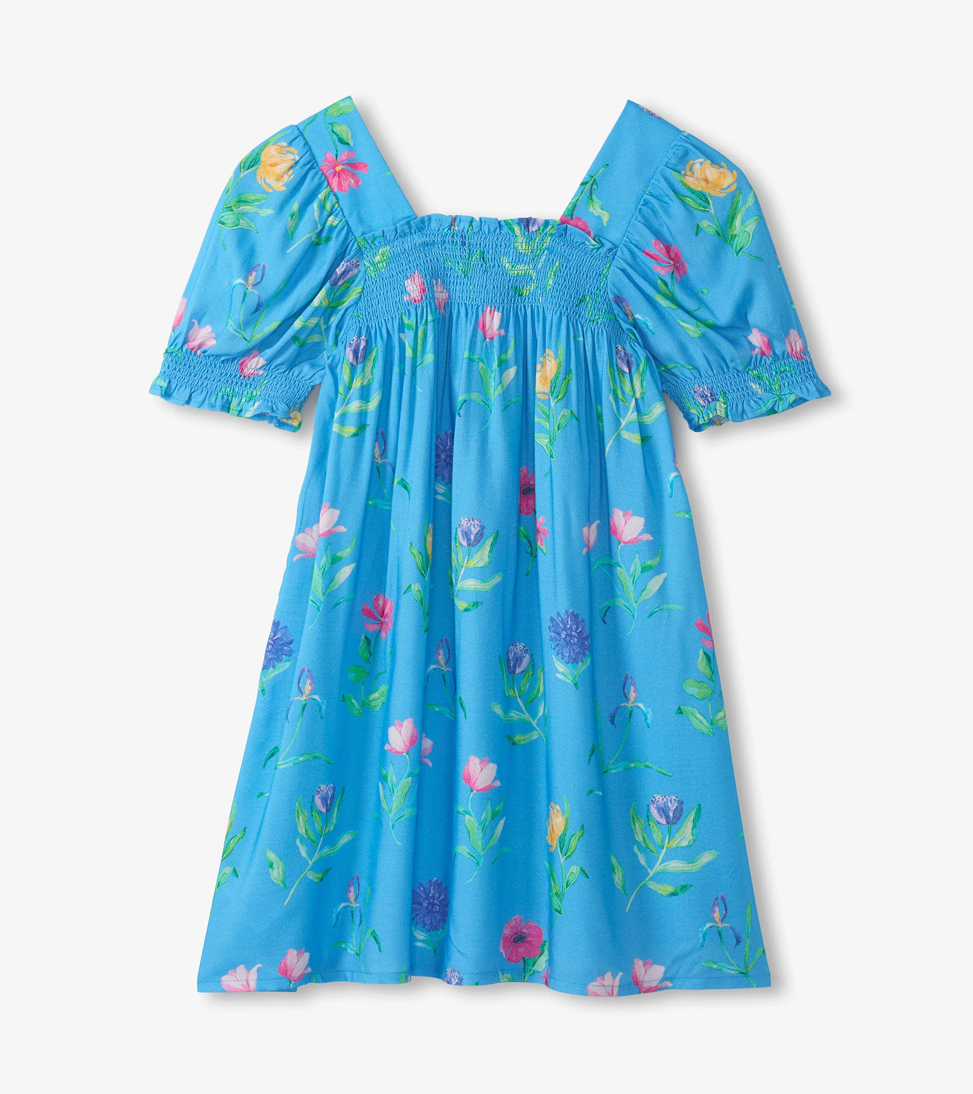 Girls Hyper Real Floral Smocked Dress - Image 2
