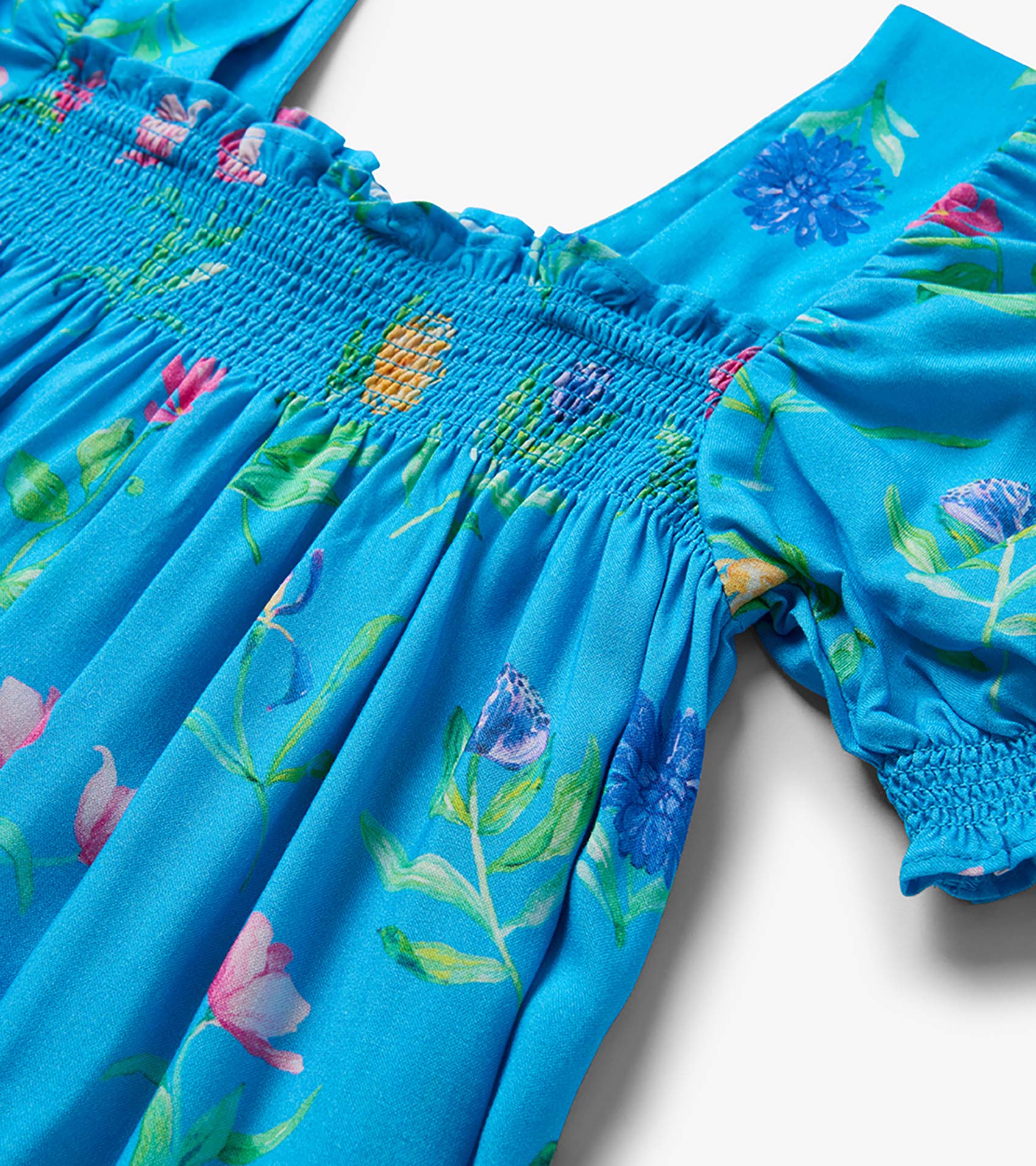 Girls Hyper Real Floral Smocked Dress - Image 3