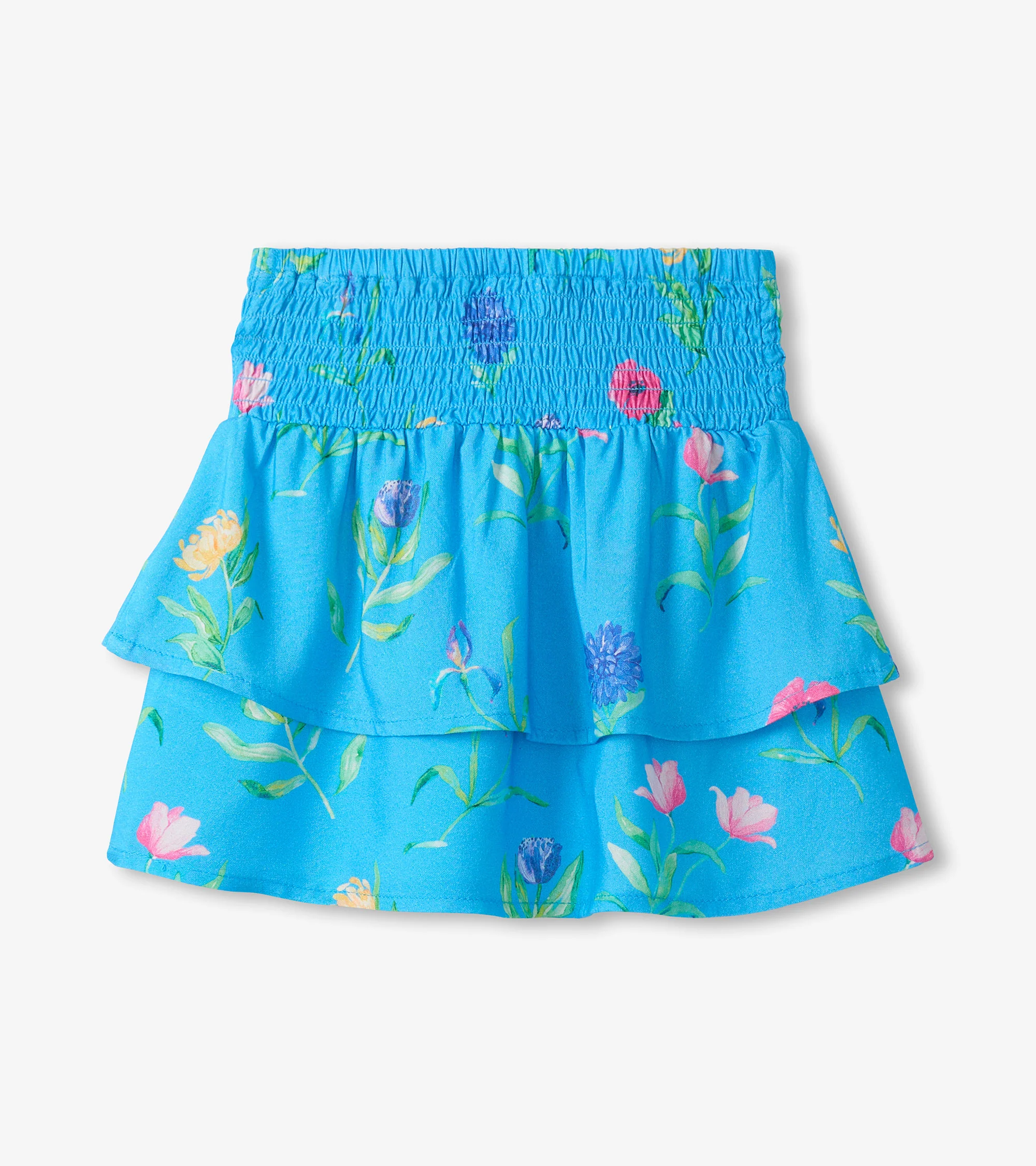 Girls Hyper Real Floral Smocked Waist Skirt - Image 2