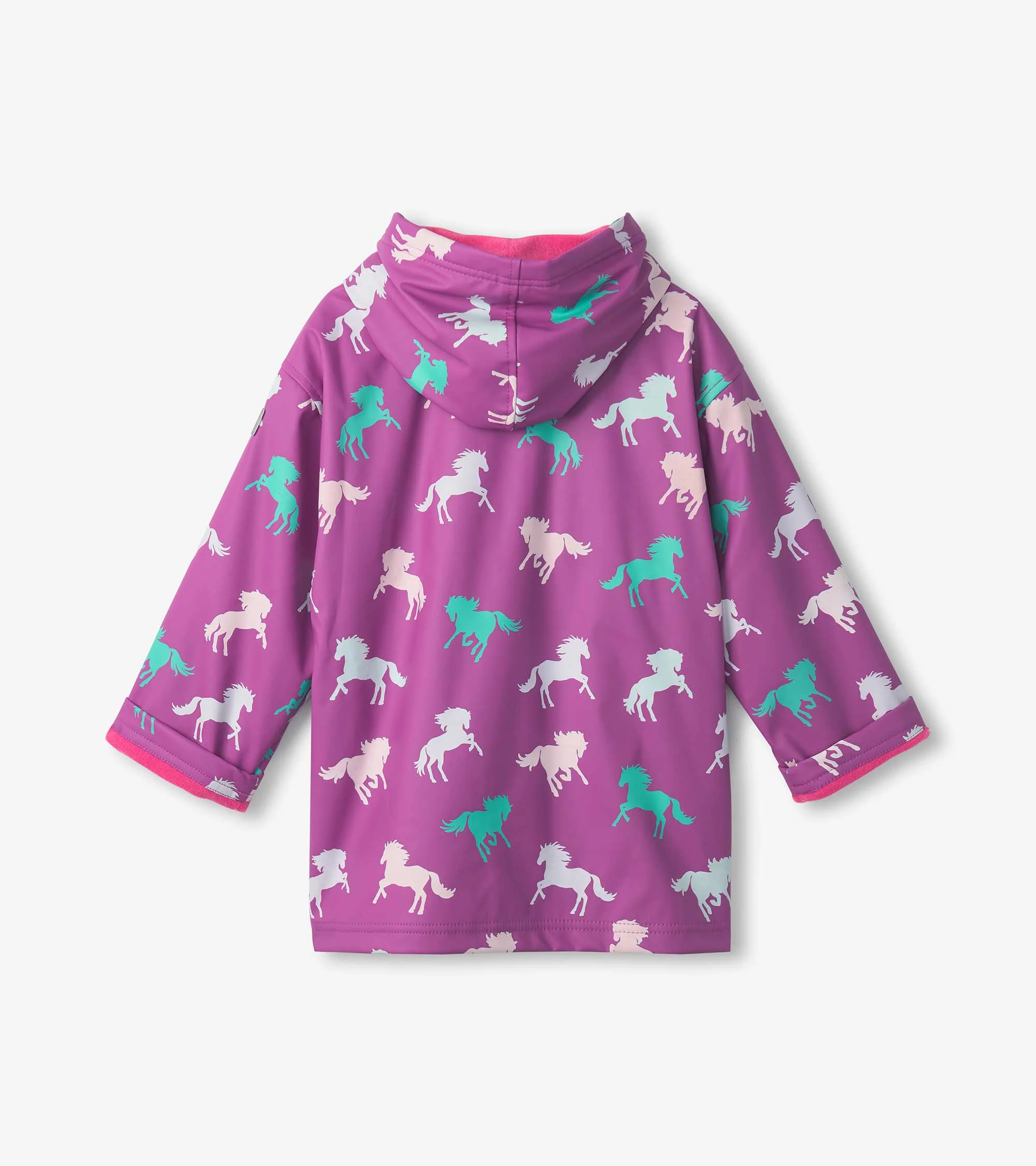 Girls Leaping Horses Zip-Up Rain Jacket - Image 4