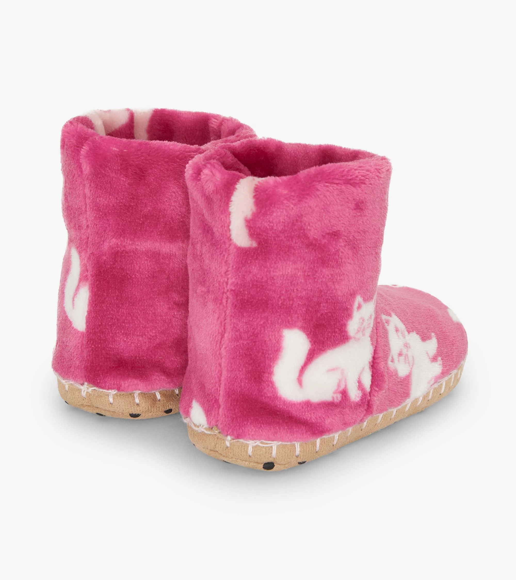 Girls Little Kitties Fuzzy Fleece Slippers - Image 3